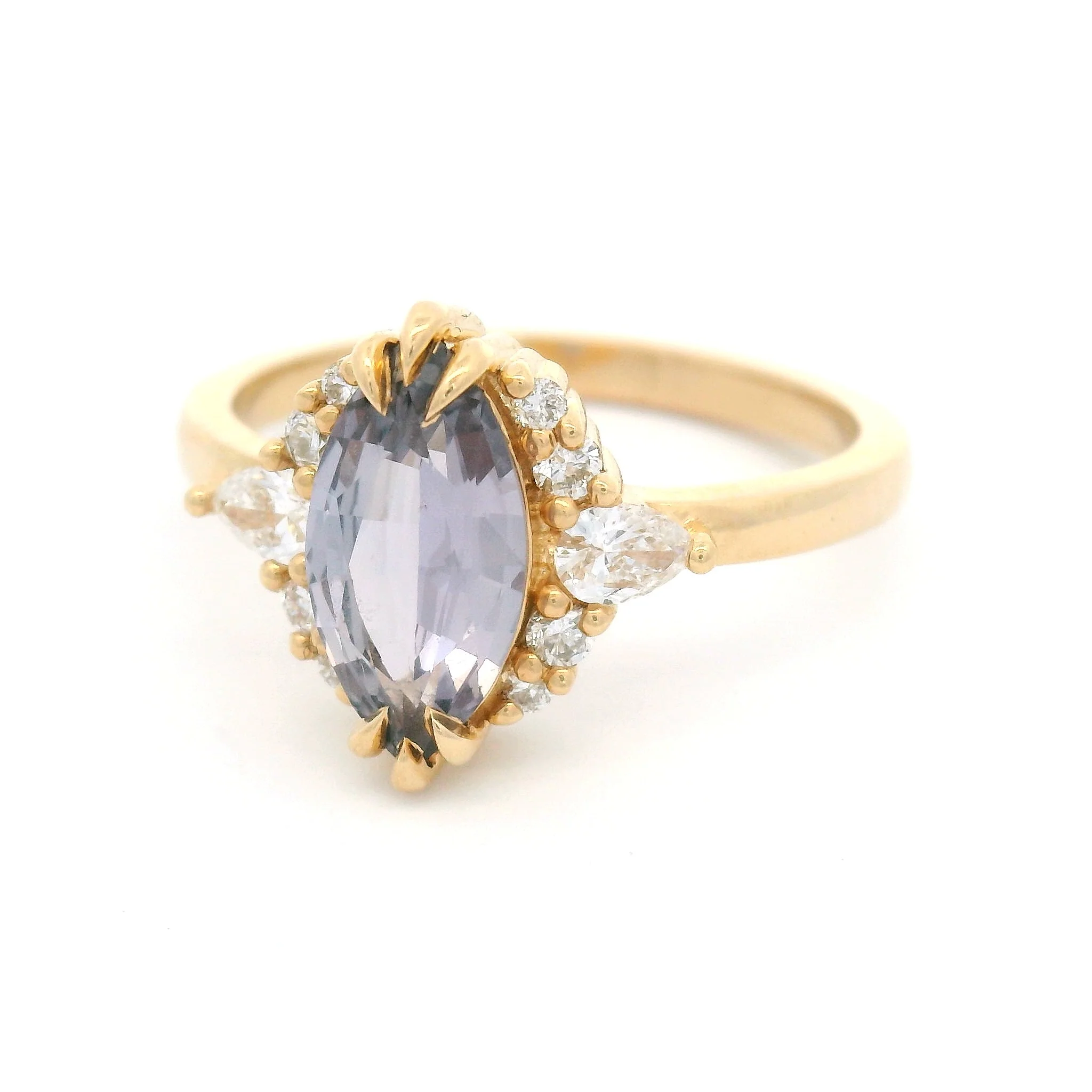 14k Yellow Ring with Natural 1.24ct Purple Sapphire and Accent Lab-Grown Diamonds - Image 3