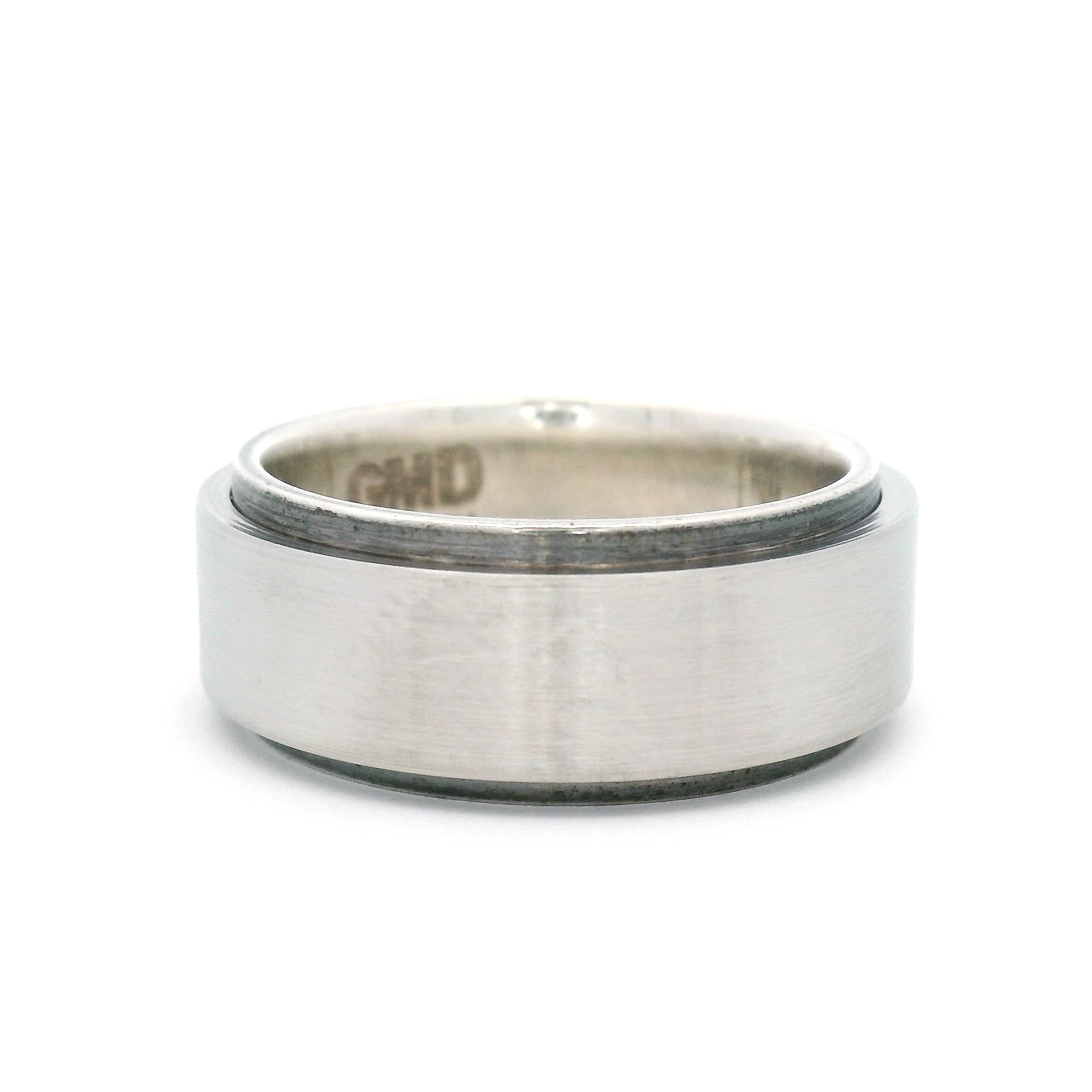 Titanium with Sterling Silver Sleeve 8.5mm Wide Band