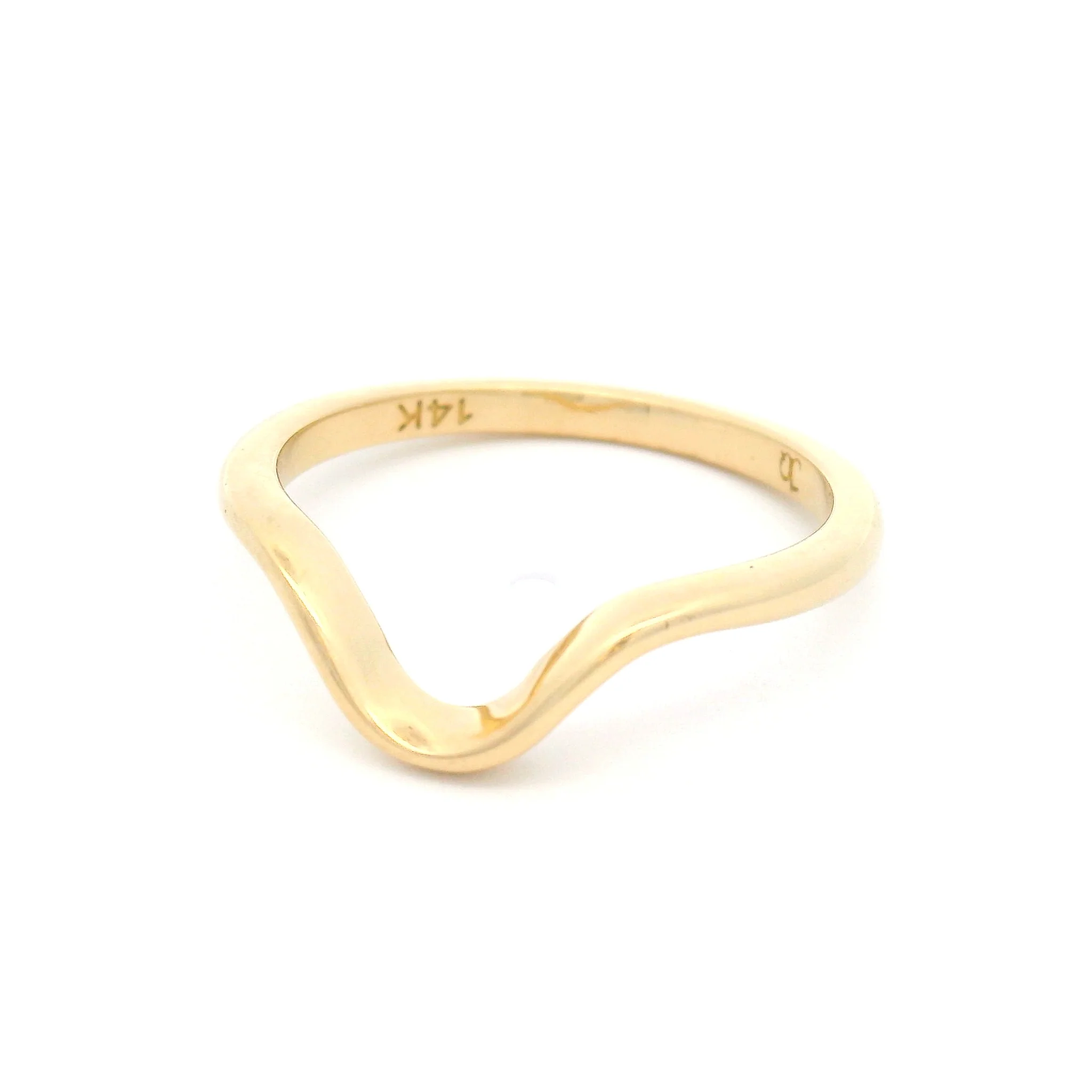 14k Yellow Domed Plain Contour Band - Image 2