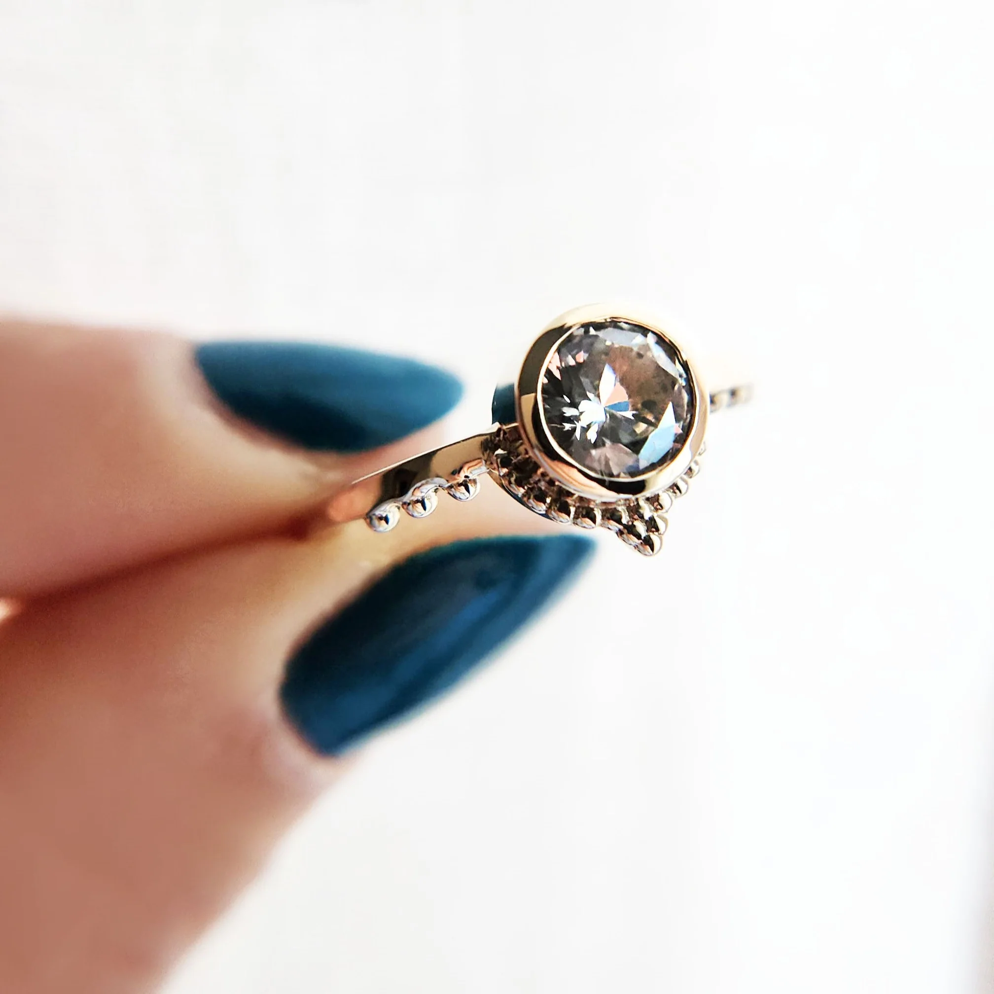 Lab-Grown Sapphire Crown Ring - Image 3