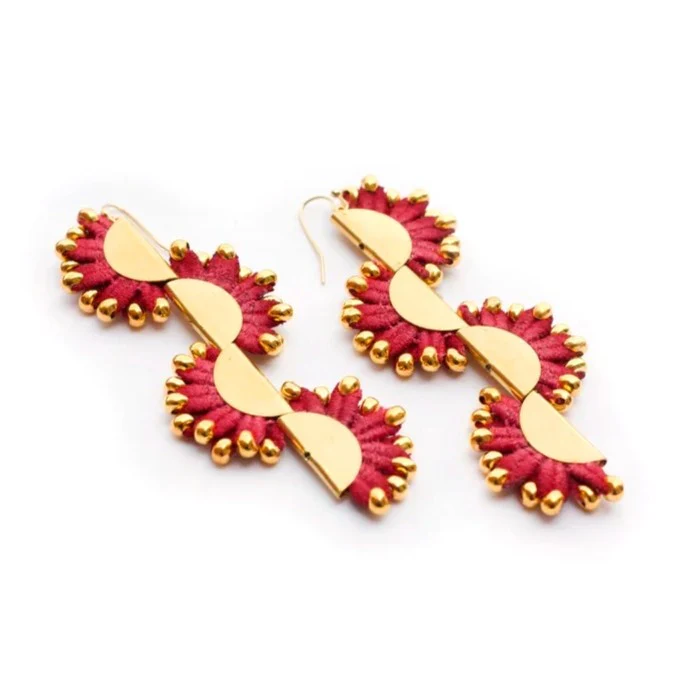 Lace Coral Earrings