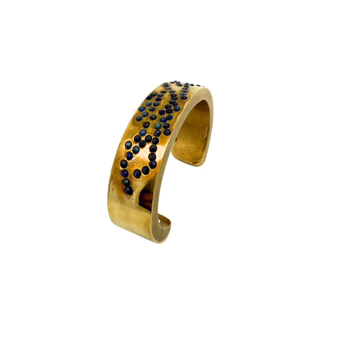 Lapis Beaded Inlay Cuff - Image 3