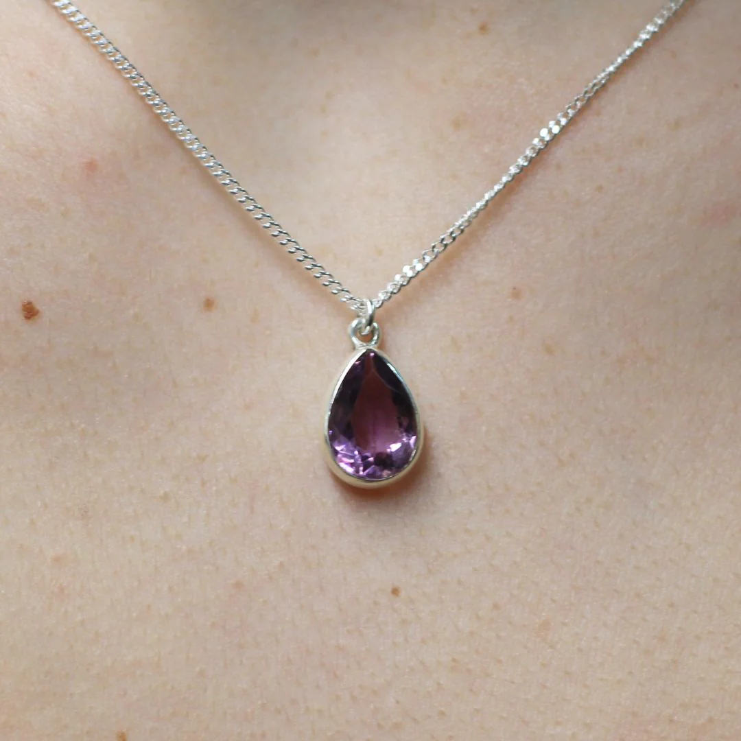 Large Pear Shaped Amethyst Necklace - Image 2
