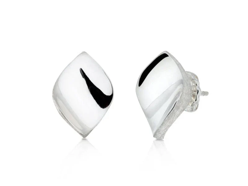 Laurel Small Solid Leaf Stud Earrings