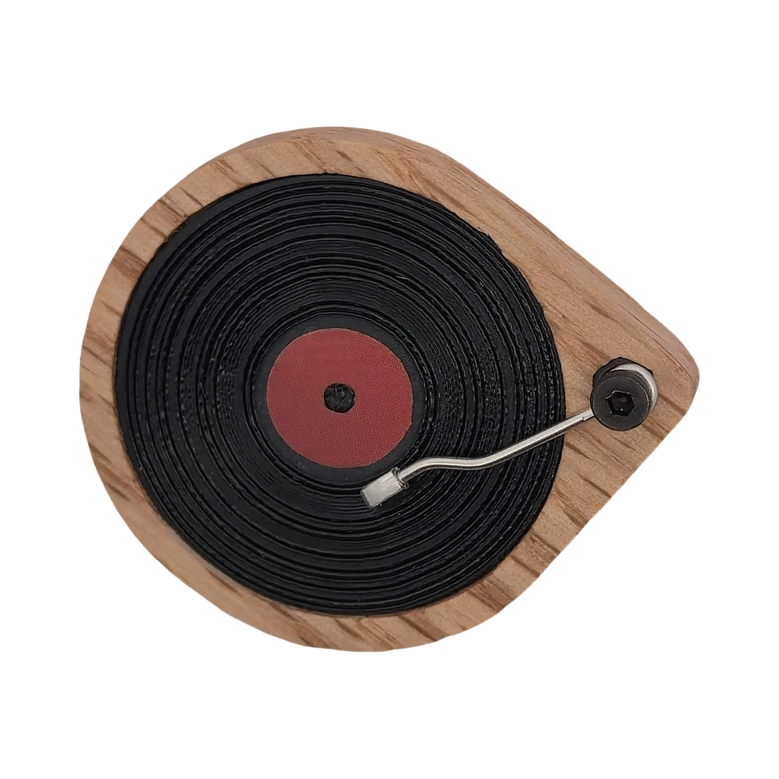 Light Red Record Player Brooch