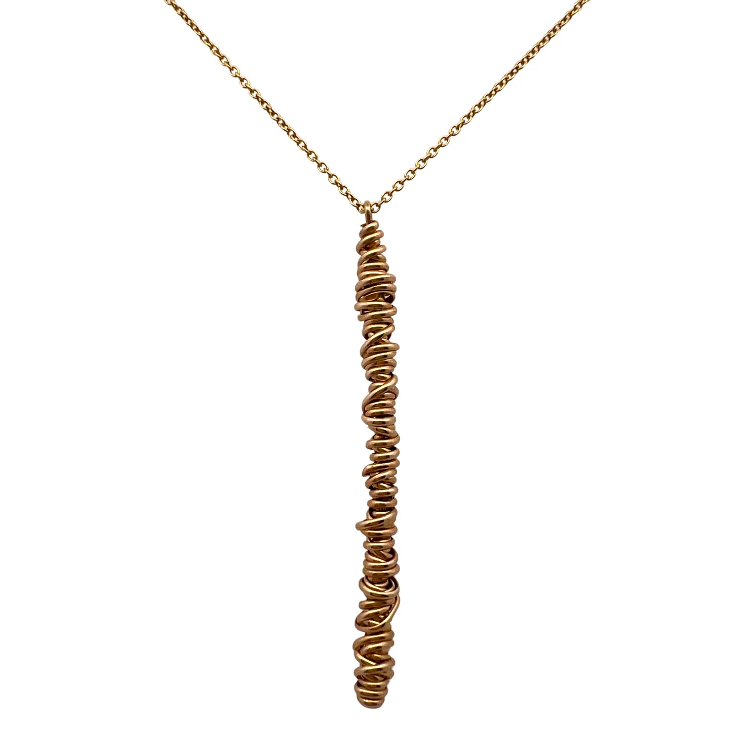Long Vertical Gold-Filled Twist Necklace