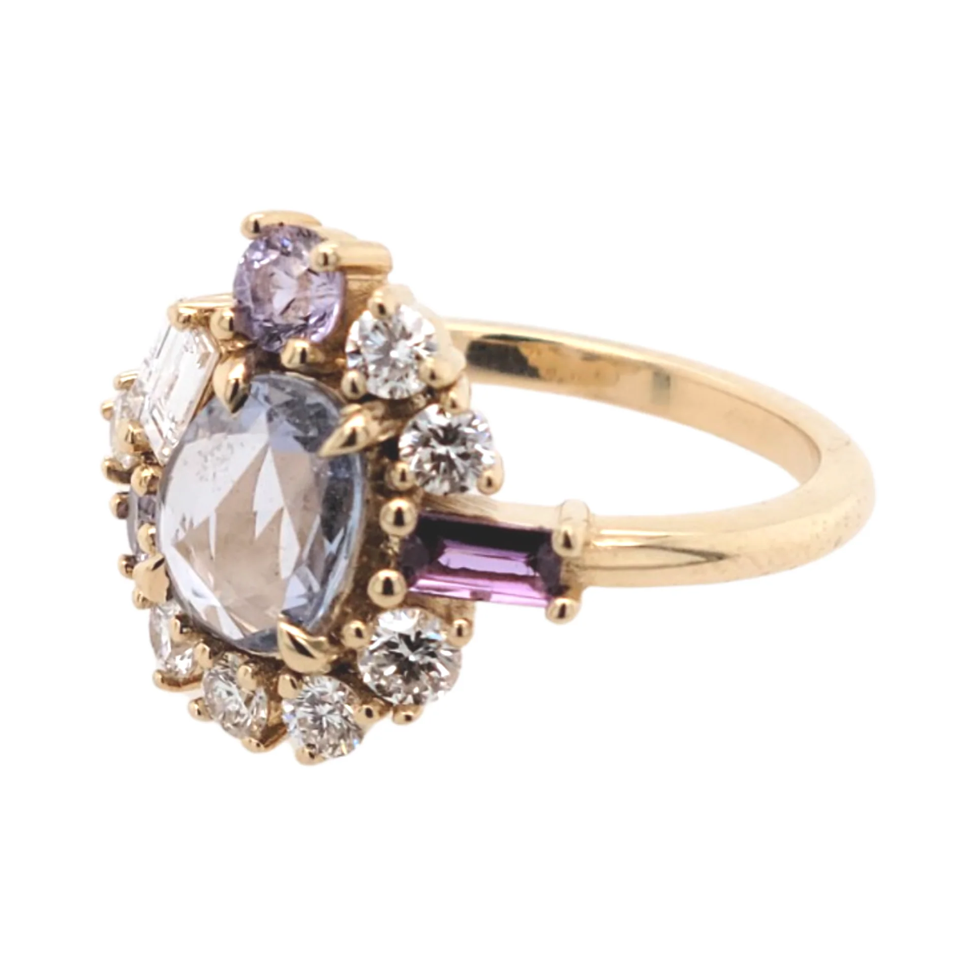 Mauve Cluster Engagement Ring - Image 2