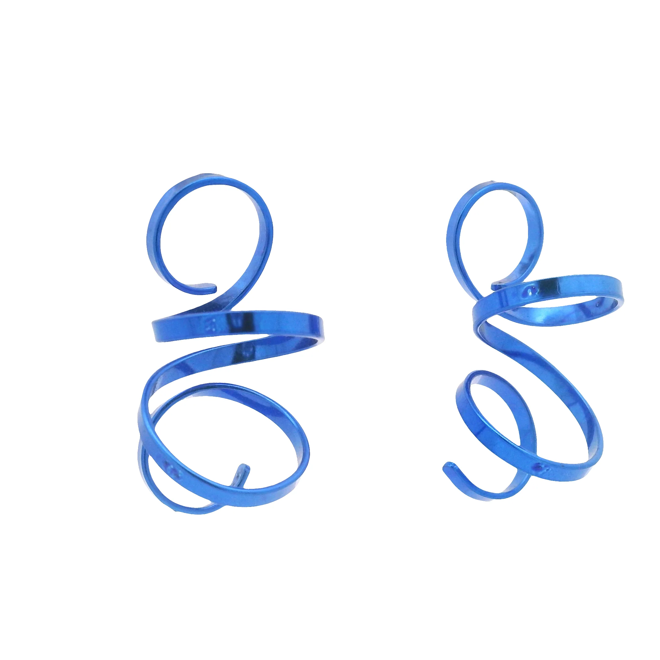 Medium Blue Spiral Earrings - Image 2