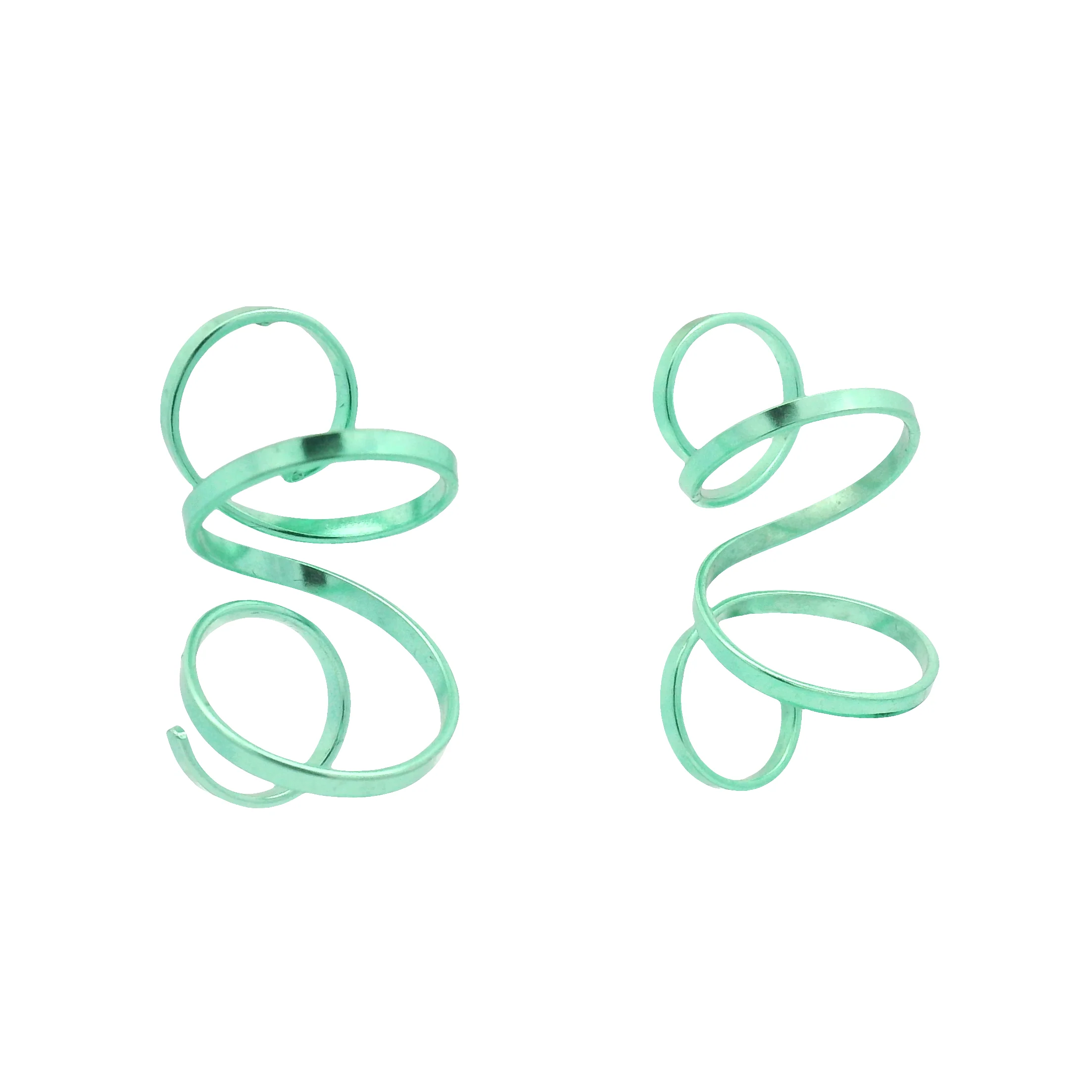 Medium Green Spiral Earrings - Image 2
