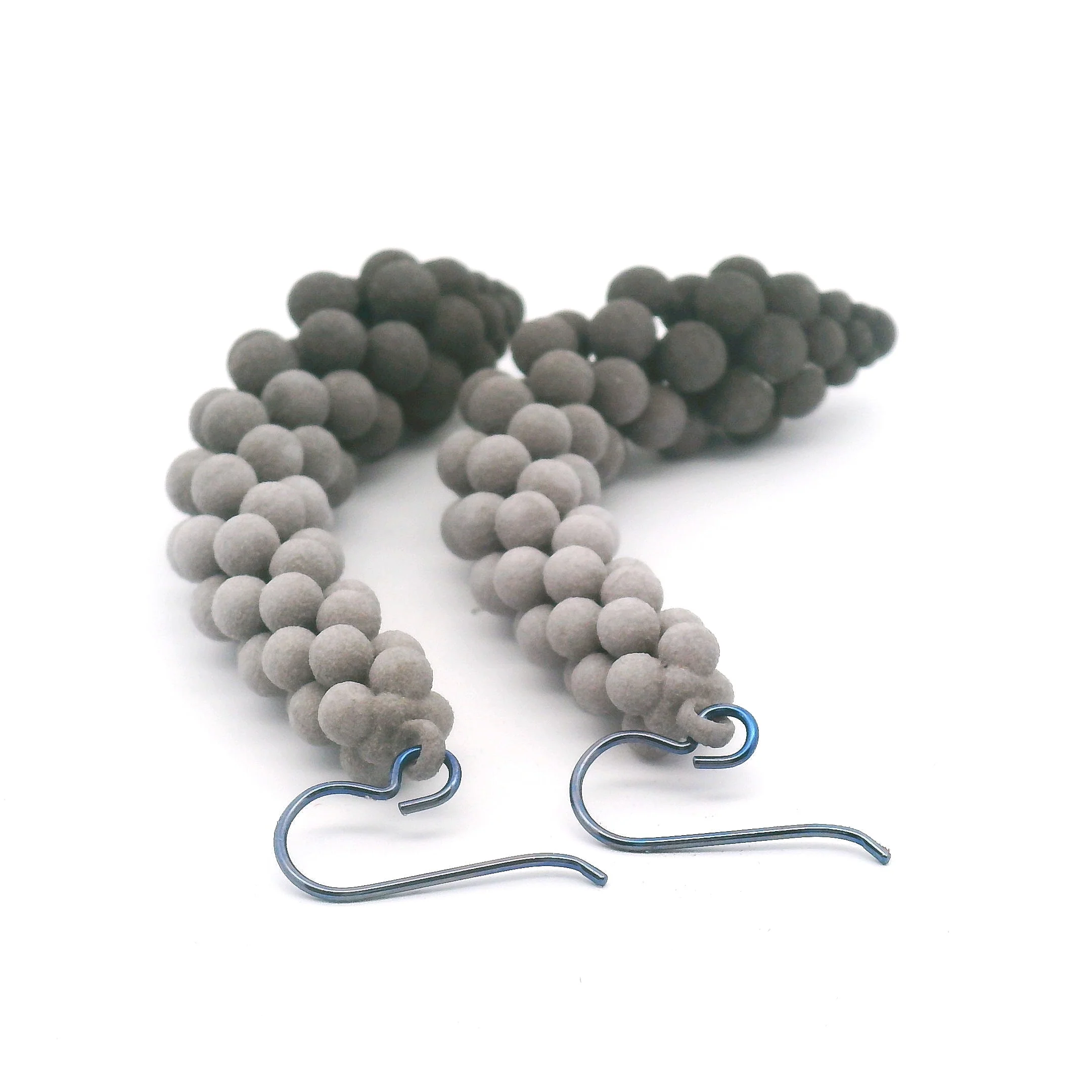 Medium Grey Bubble Earrings - Image 3