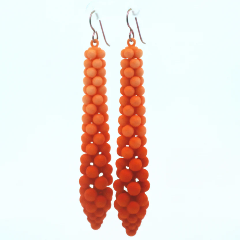 Medium Orange Bubble Earrings - Image 4