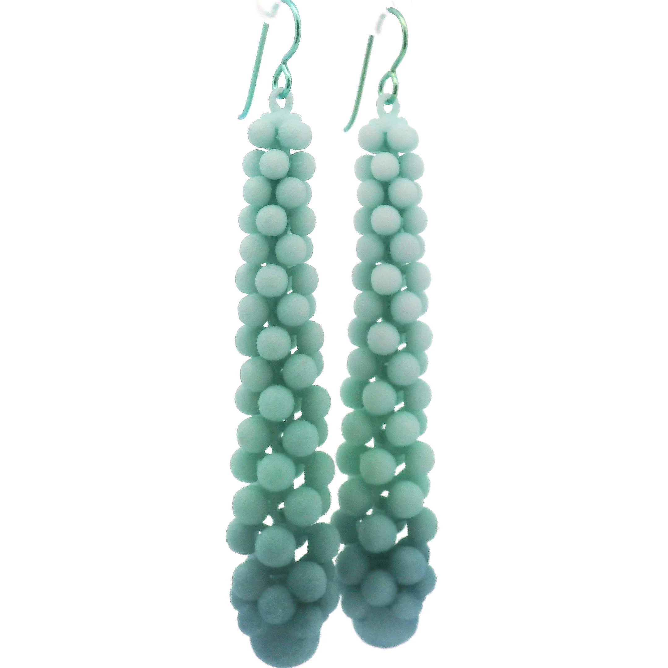 Medium Teal Bubble Earrings - Image 4