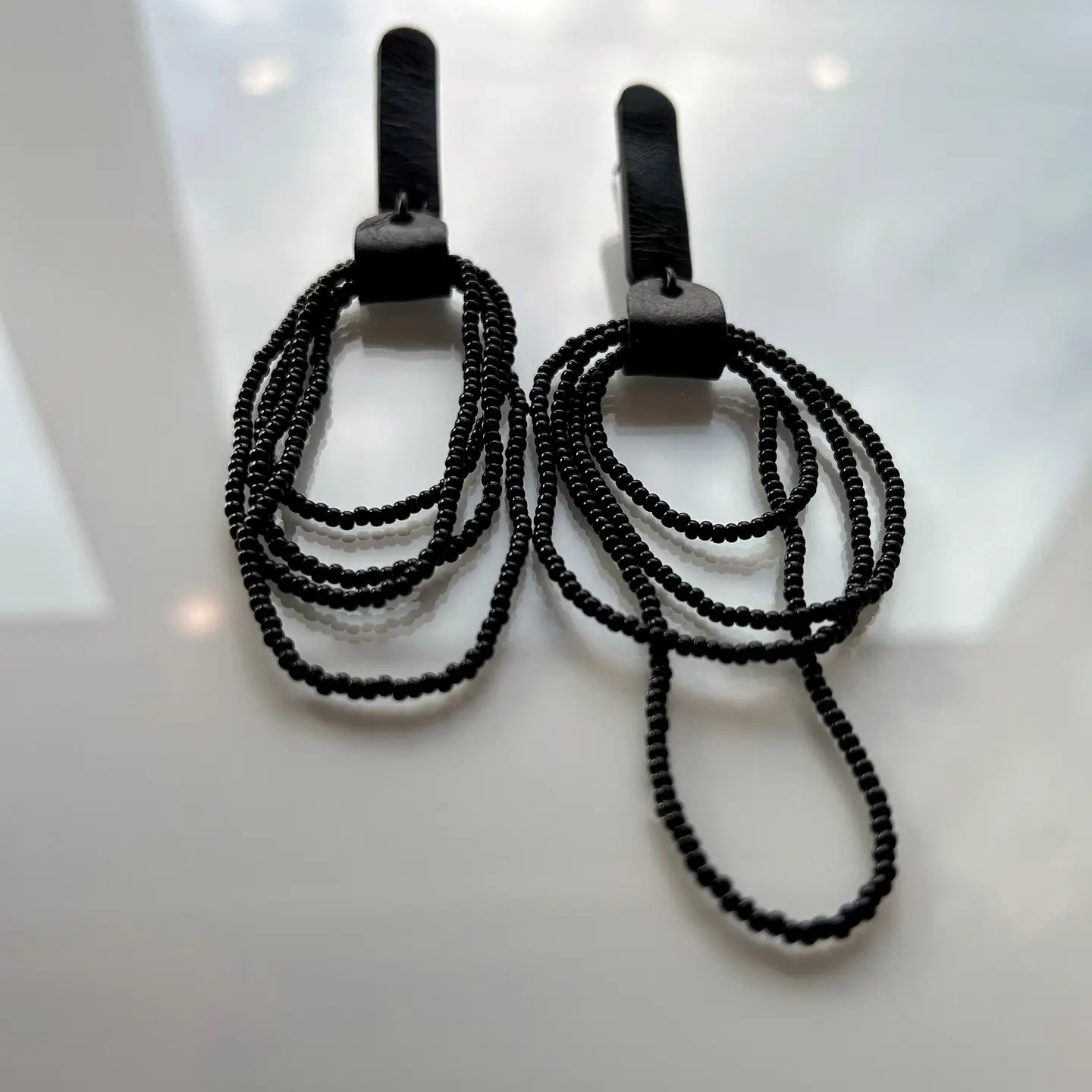 Messy Beaded Dangle Earrings - Image 3