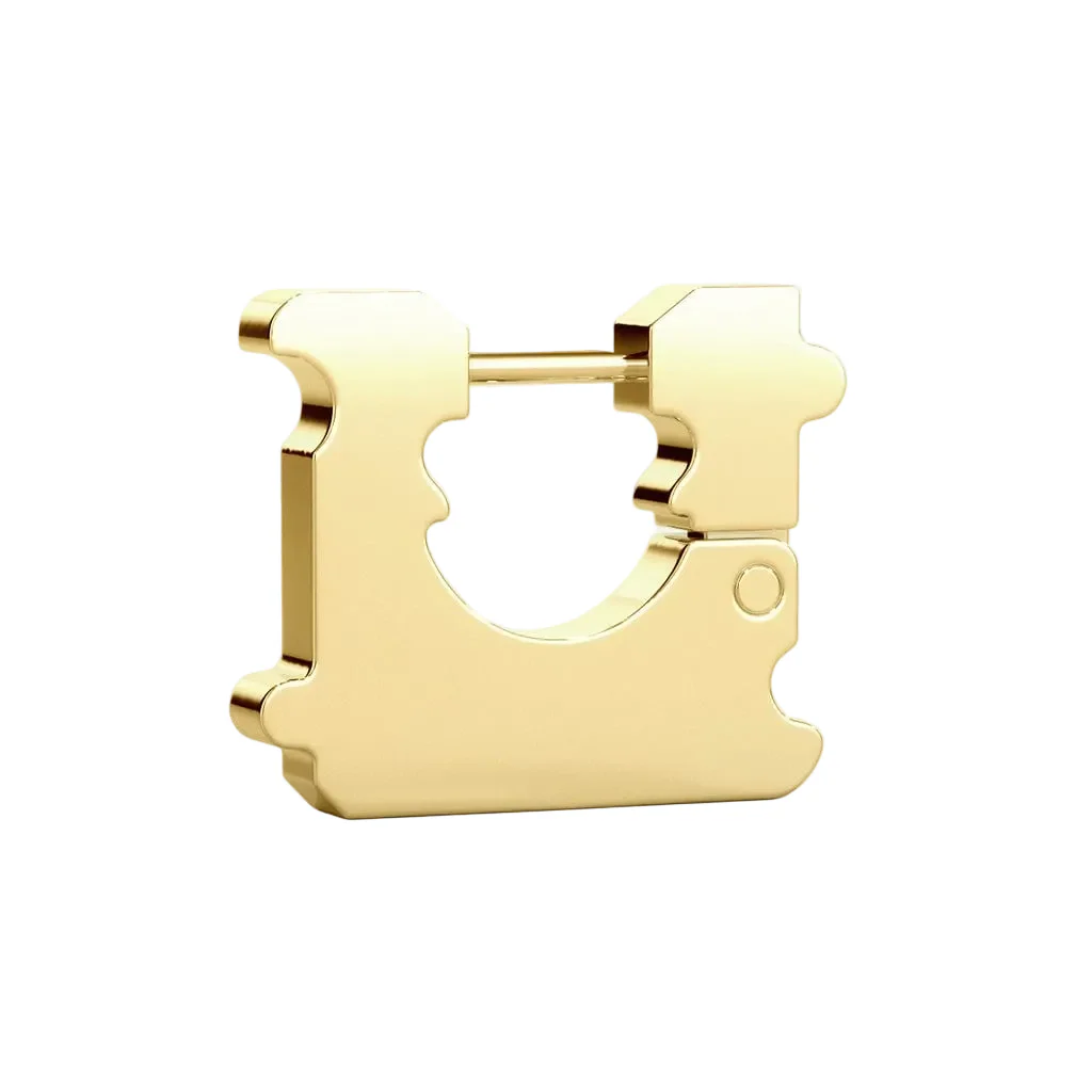Gold Mini Bread Tab Earring