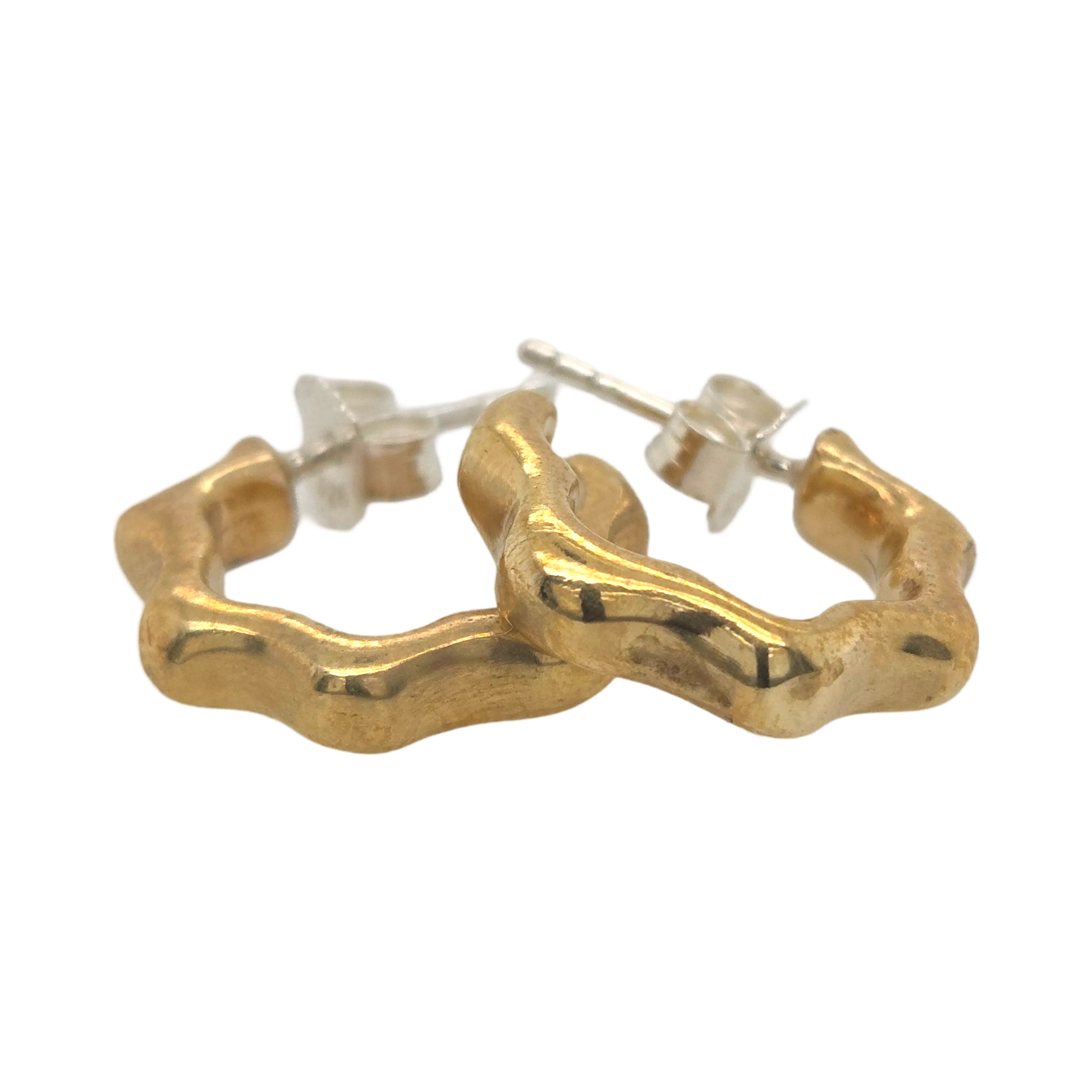 Brass Mini Wavy Hoops