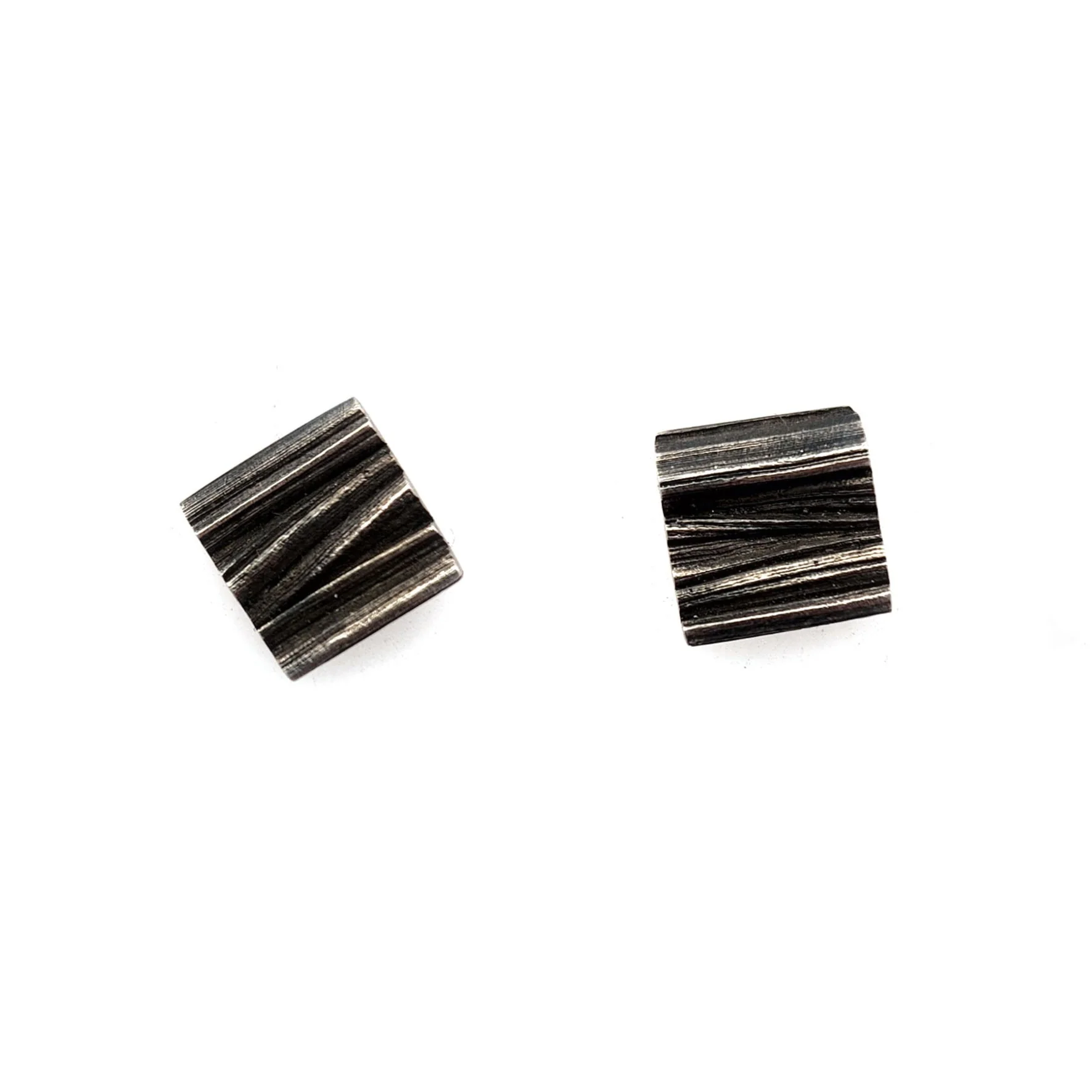 Mitsuro Medium Square Oxidized Sterling Silver Studs