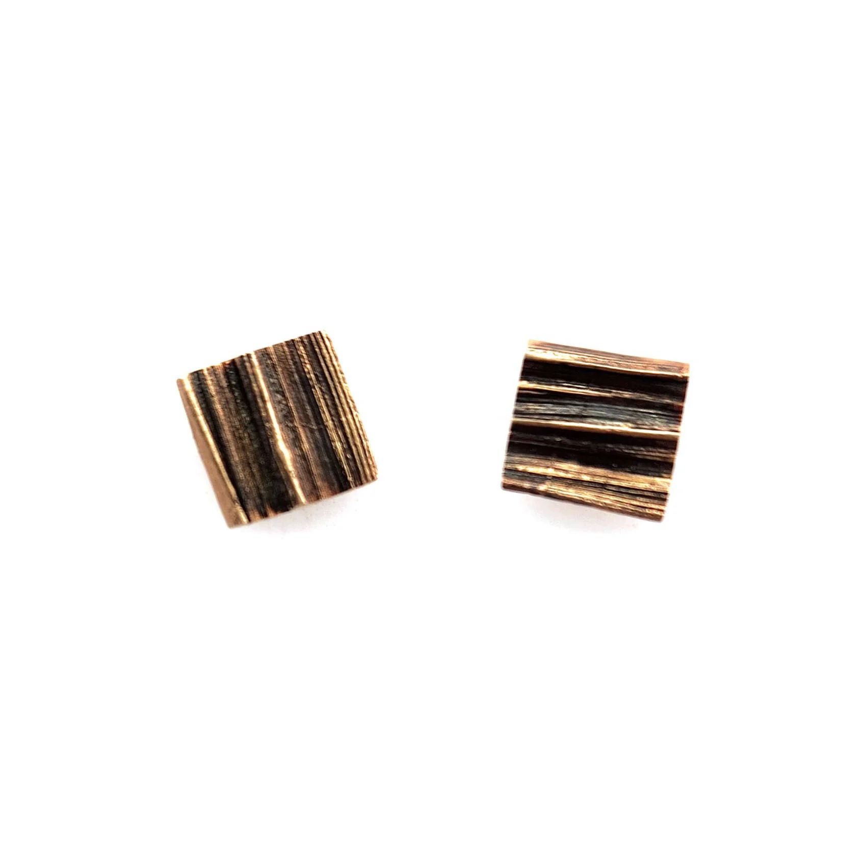Mitsuro Square Oxidized 14ky Studs