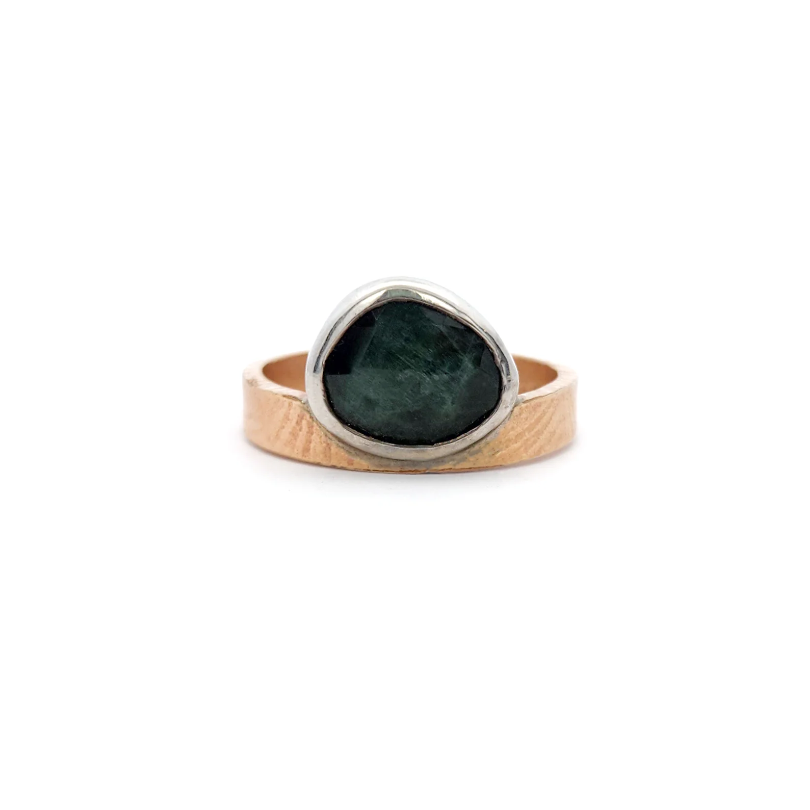 Mixed Metal Organic Actinolite Stone Ring