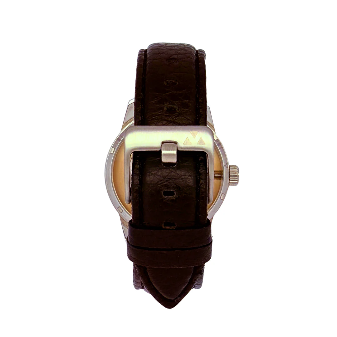 Mother of Pearl Automatic Black Leather Watch - Image 9