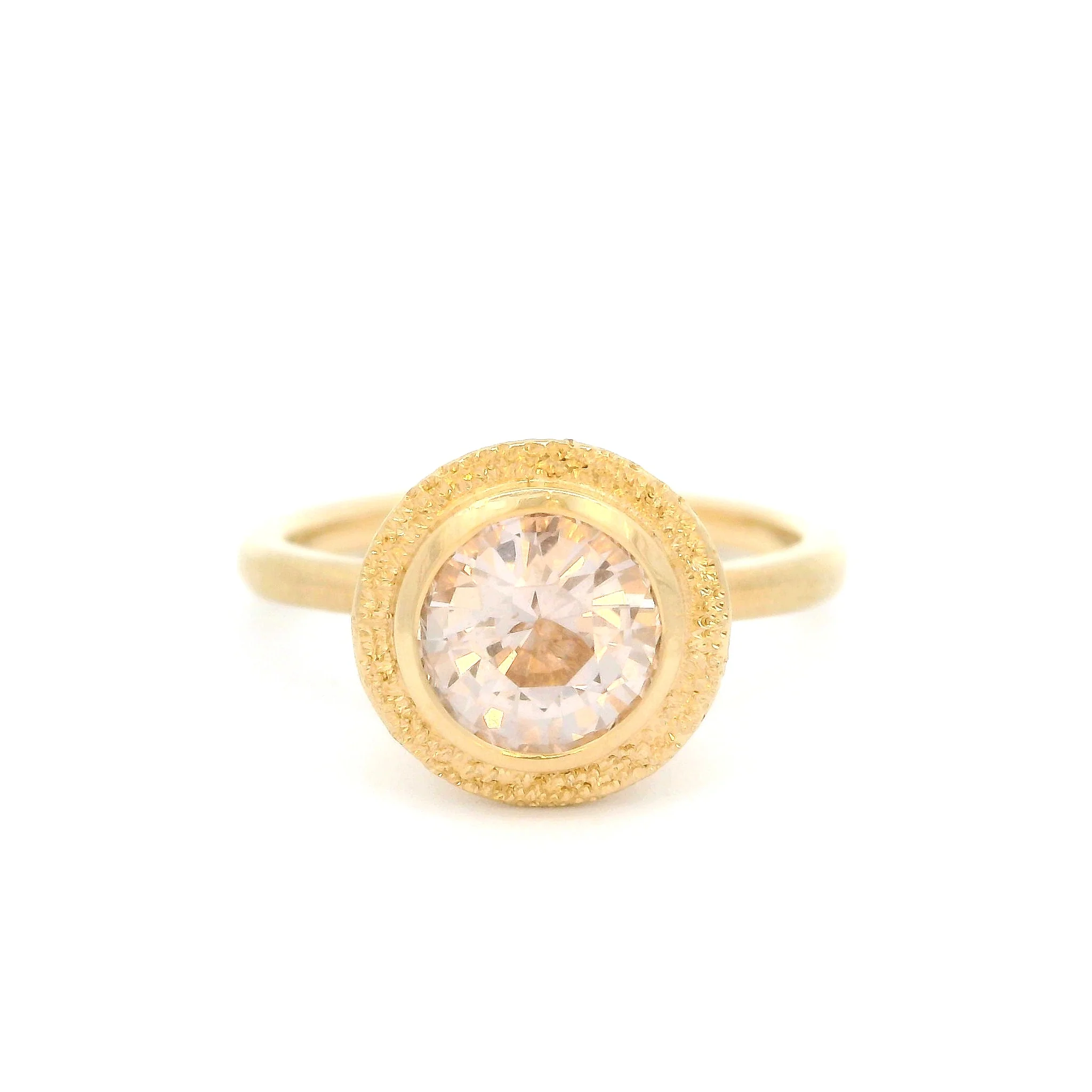 14k Yellow Solitaire with 1.45ct Round Pink Sapphire
