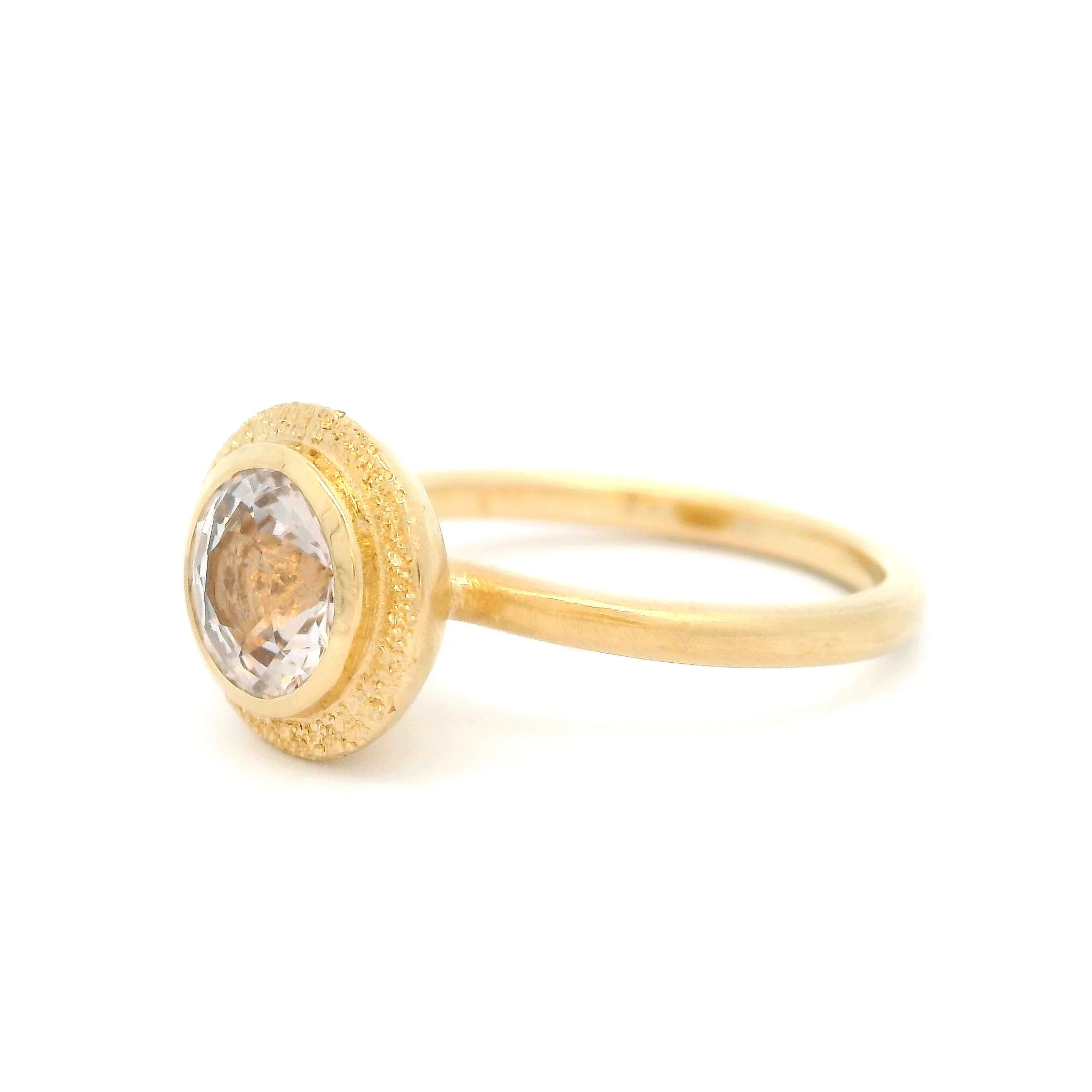 14k Yellow Solitaire with 1.45ct Round Pink Sapphire - Image 2