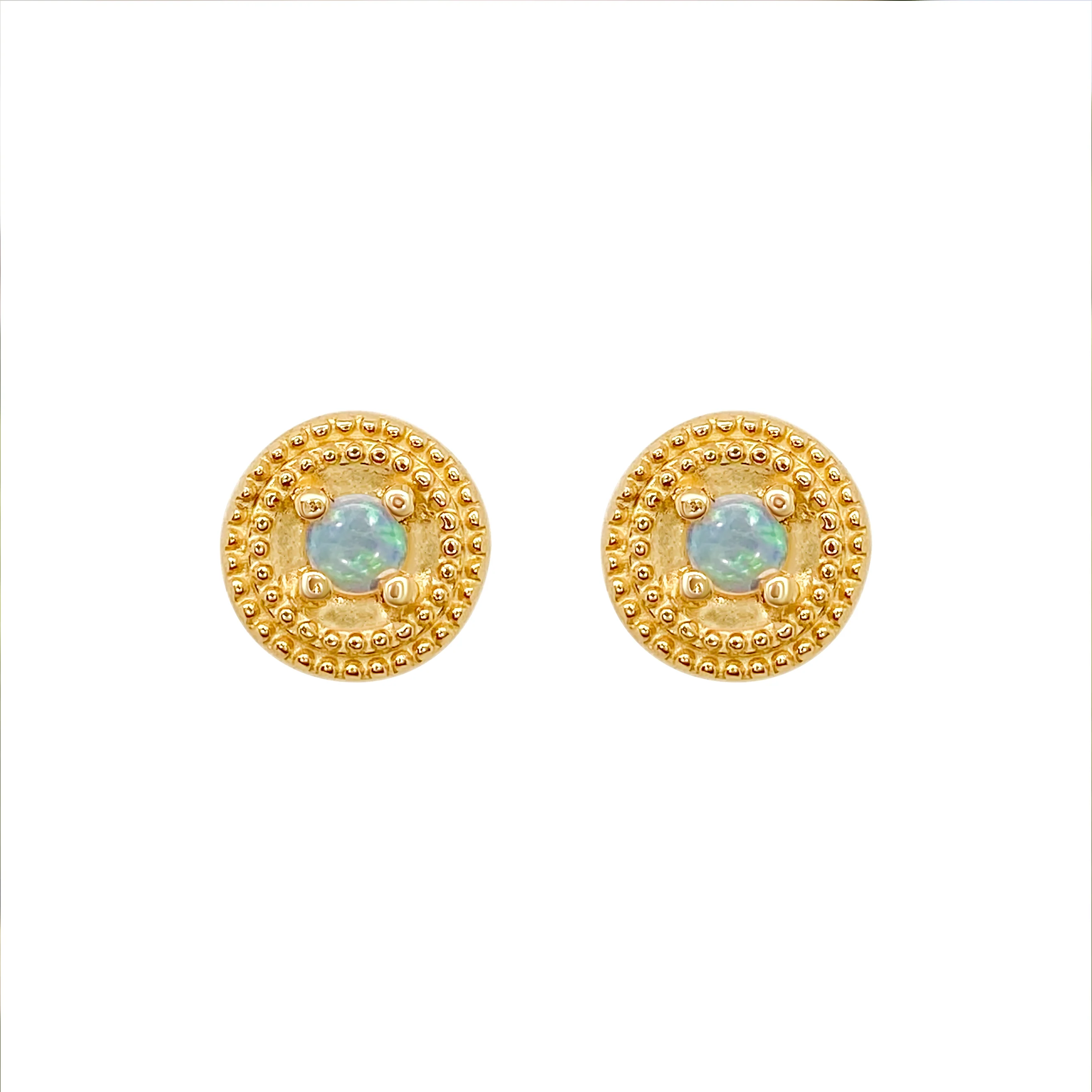 Opal Round Earrings