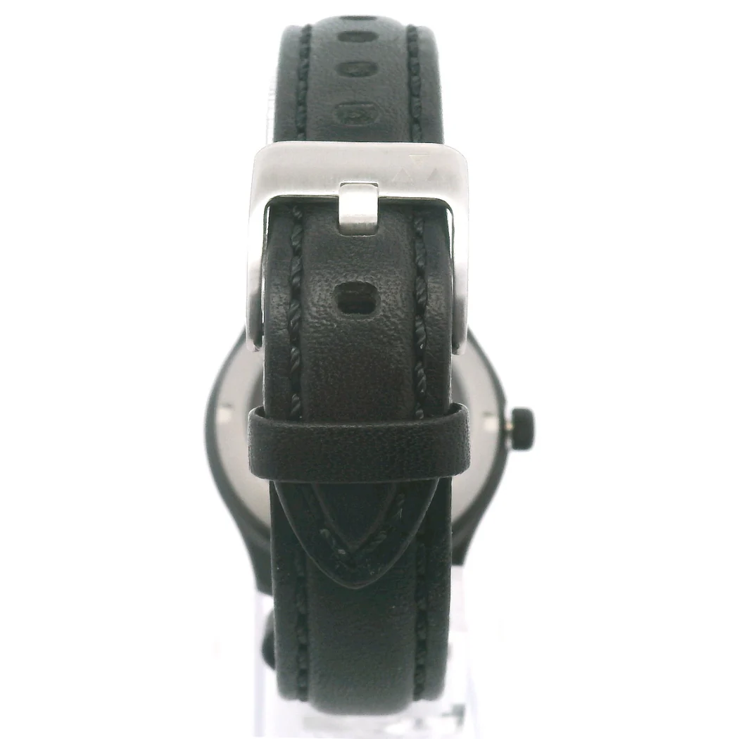 Orange Matte Black Leather Mechanical Watch - Image 6