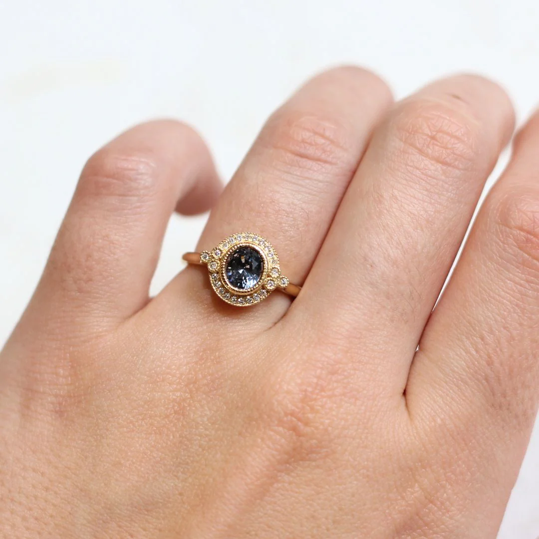 Overcast - Lavander-Grey Spinel Engagement Ring - Image 2