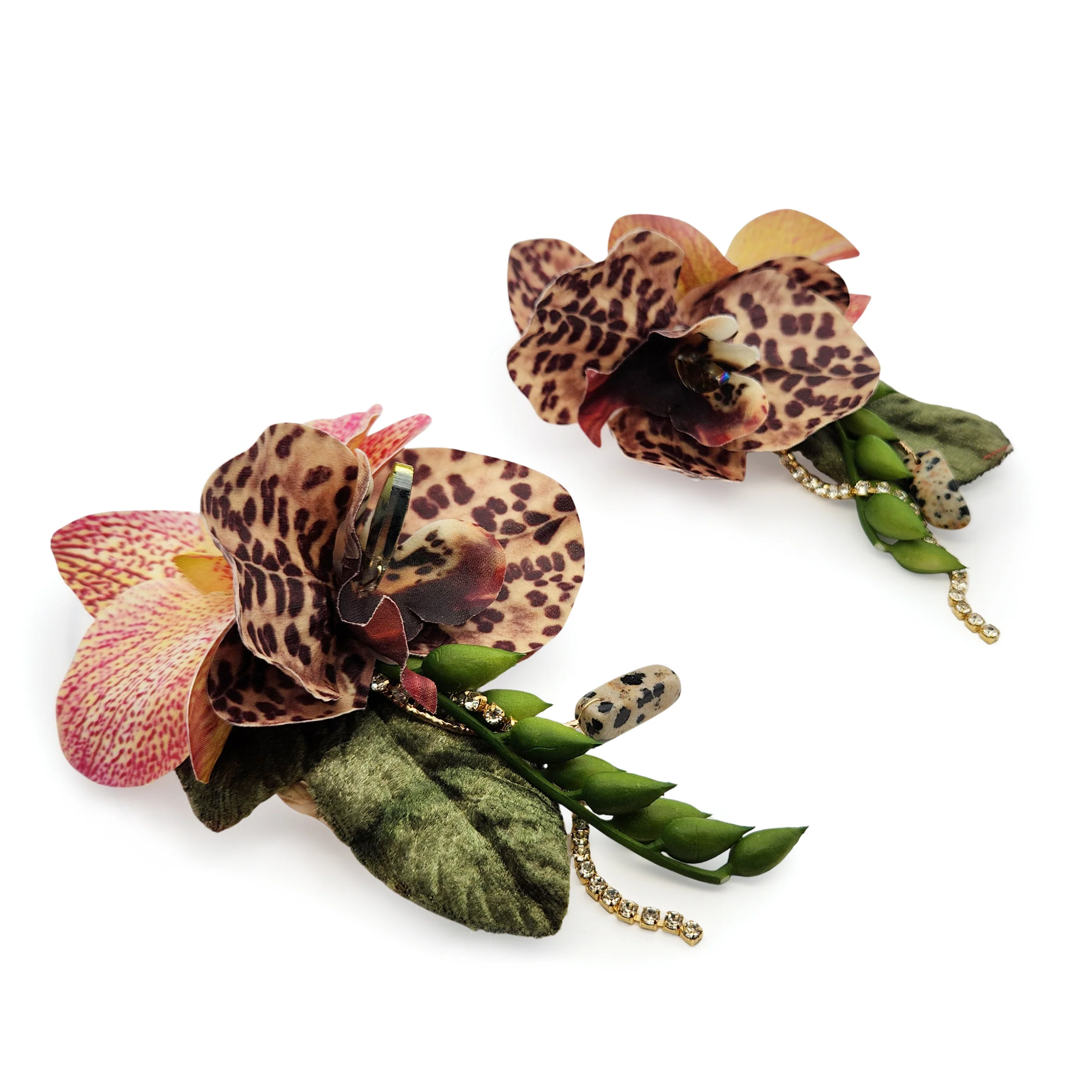 Patterned Garden Party Flower Earrings - Image 2