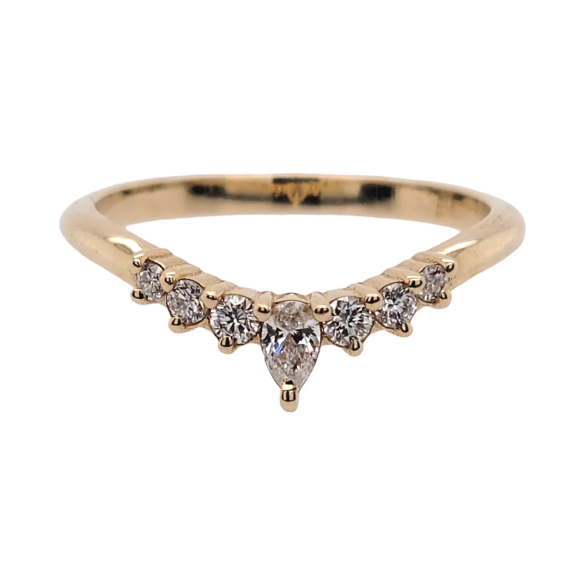 Pear Diamond Wedding Band