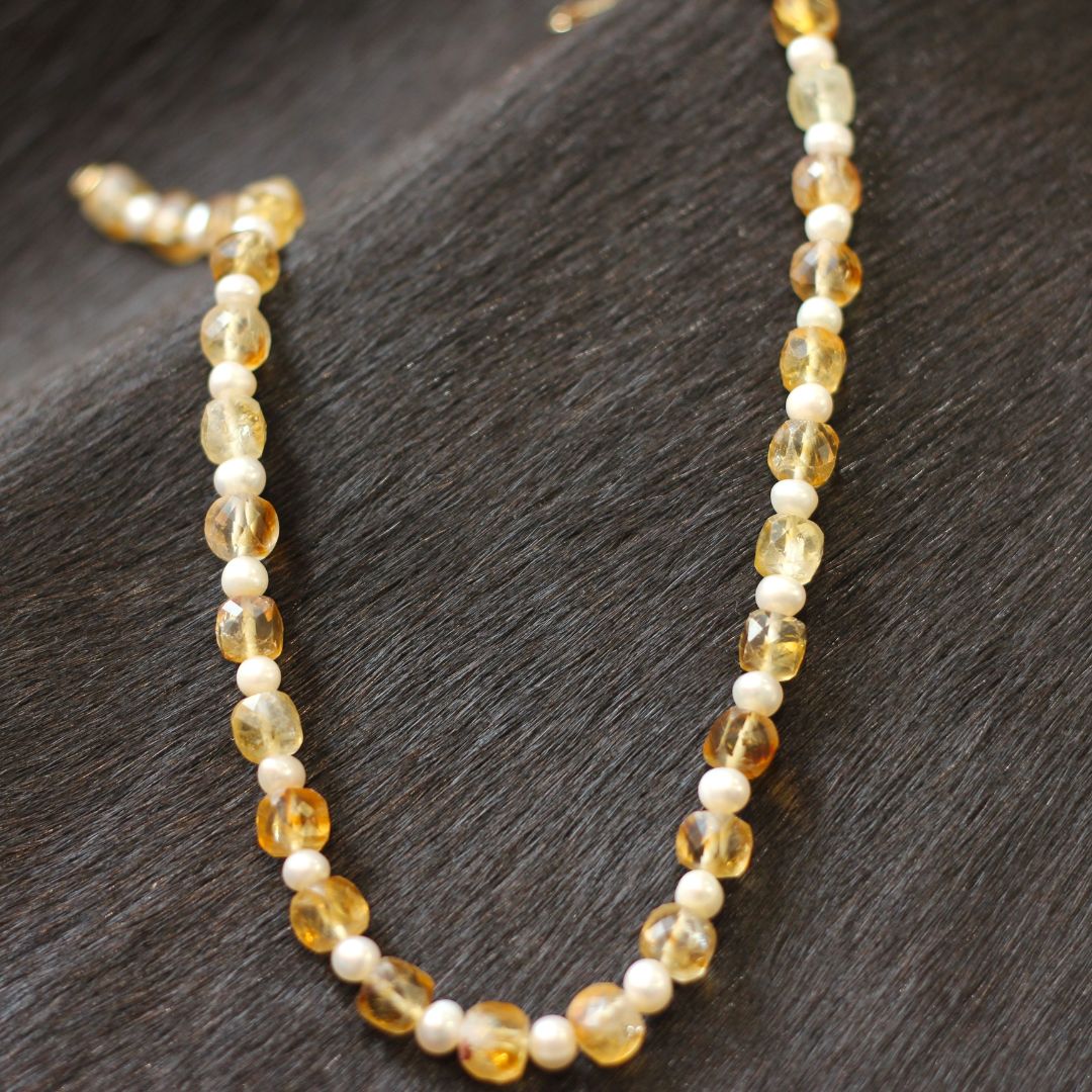 Pearl and Citrine Necklace - Image 3