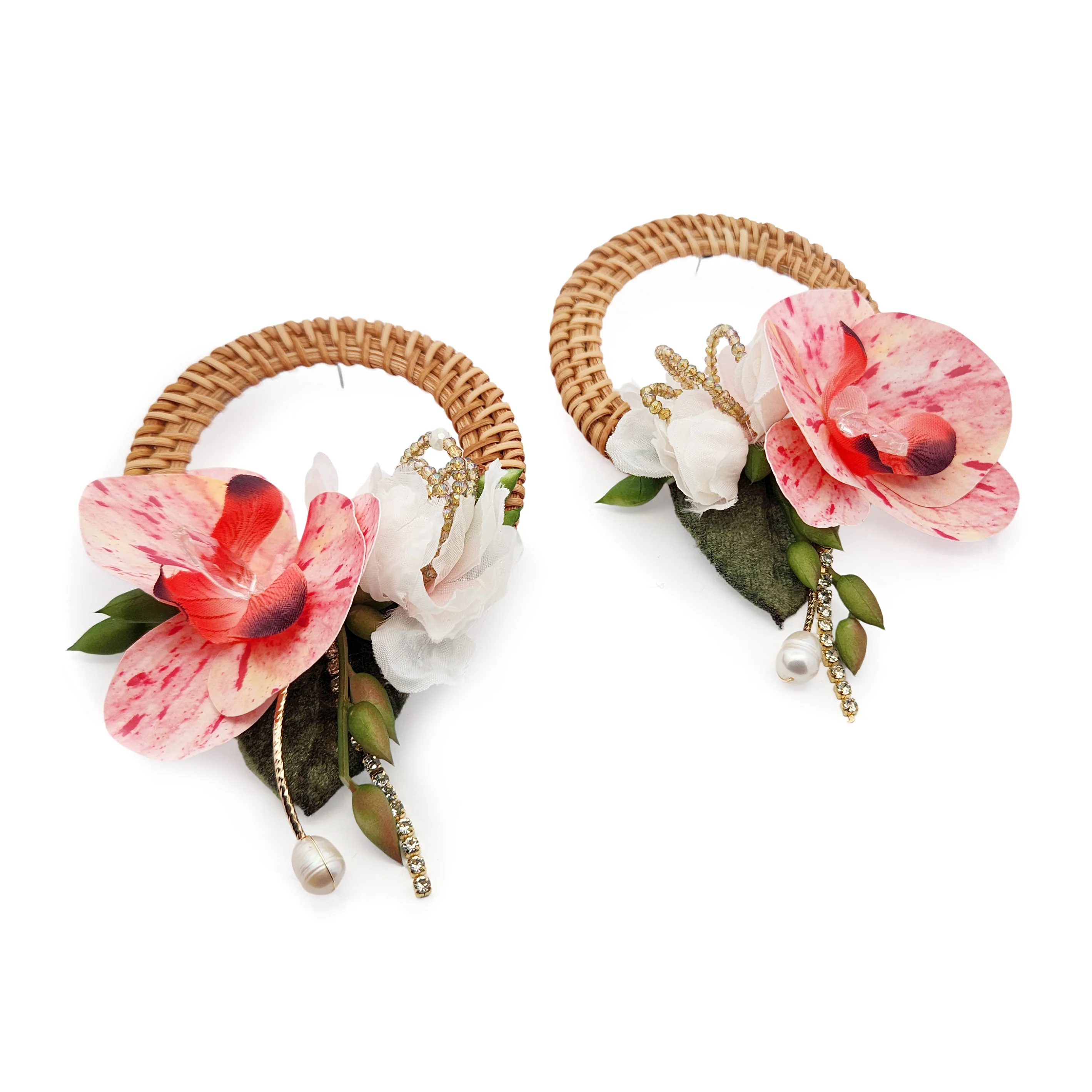 Pink Garden Party Flower Earrings - Image 2