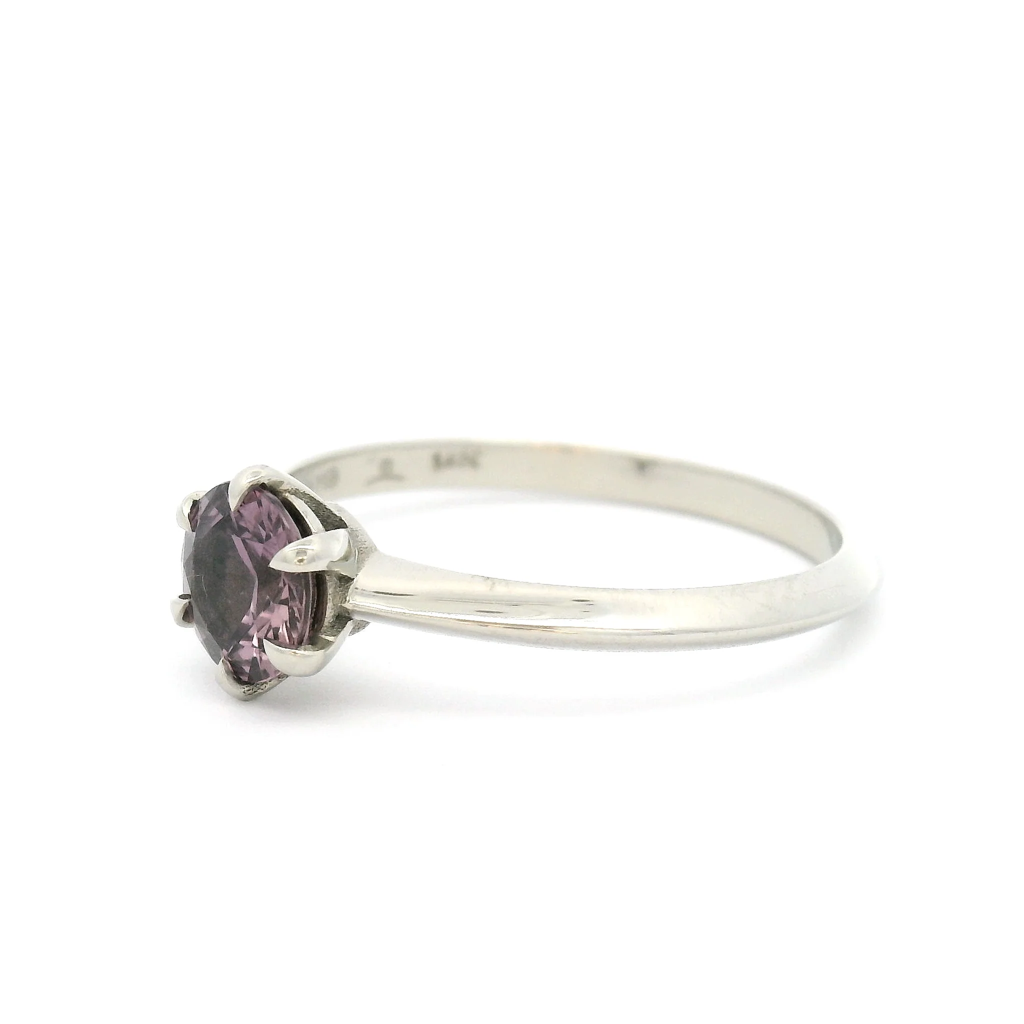 14k White Solitaire with 1.0ct Pink Sapphire - Image 2