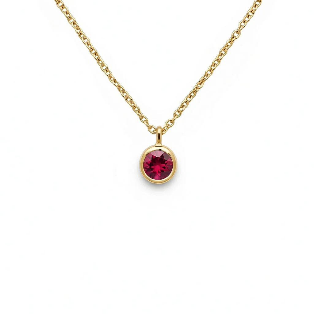 Pink Tourmaline October Birthstone Necklace