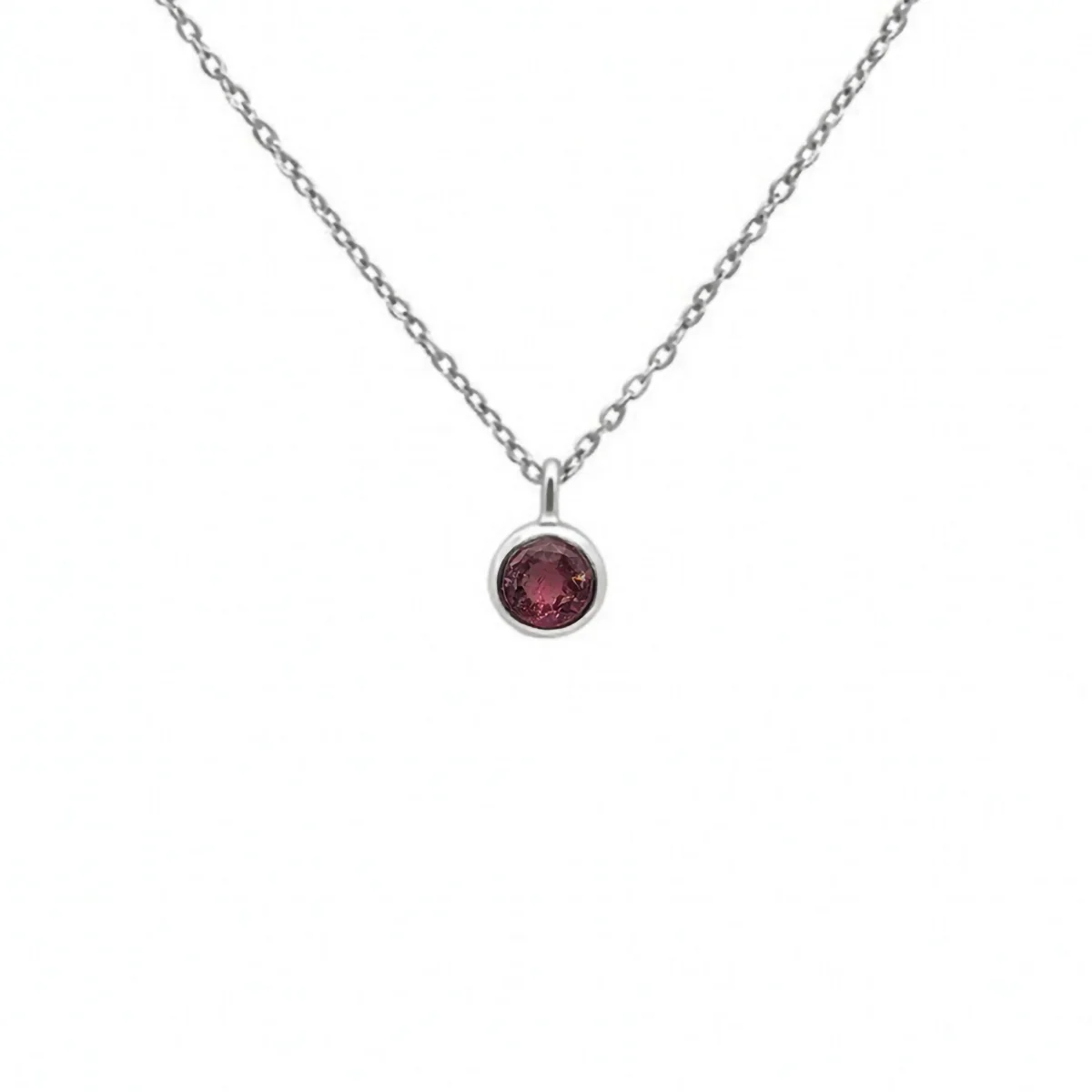 Pink Tourmaline October Birthstone Necklace - Image 3