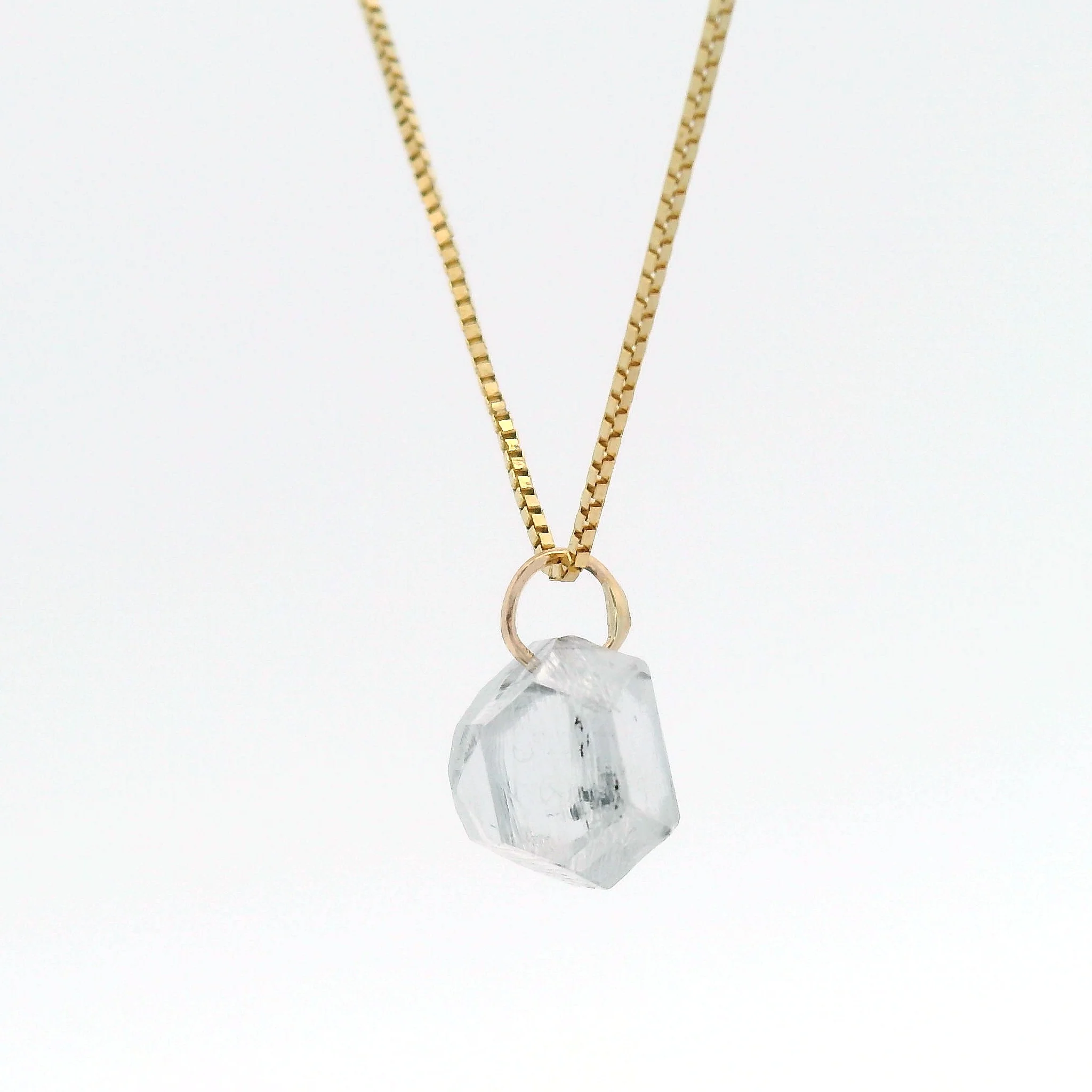 1.87ct Lab-Grown Rough Diamond Pendant Box Chain Necklace - Image 3
