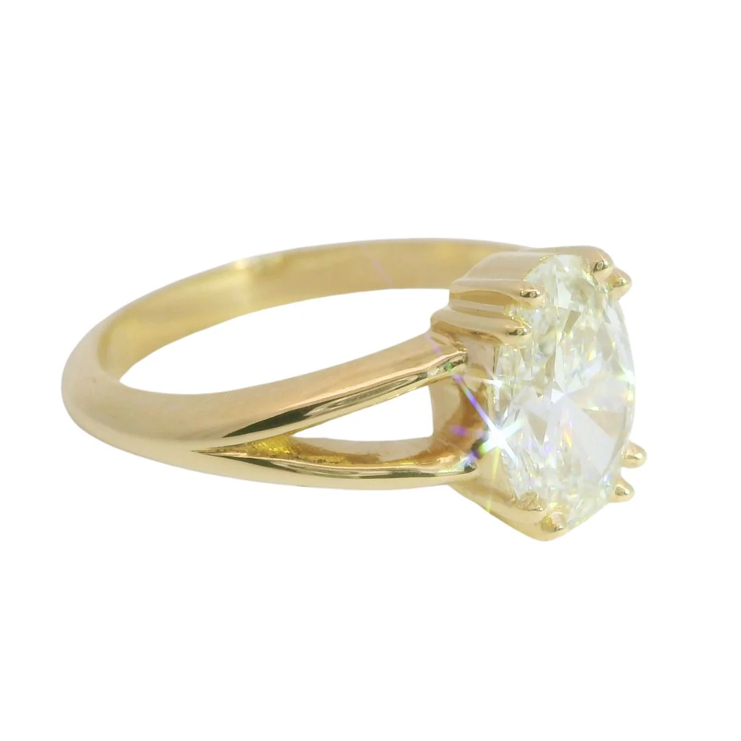 Serena - 14k Yellow 1.45ct Oval Lab-Grown Diamond Split-Shank Engagement Ring - Image 6