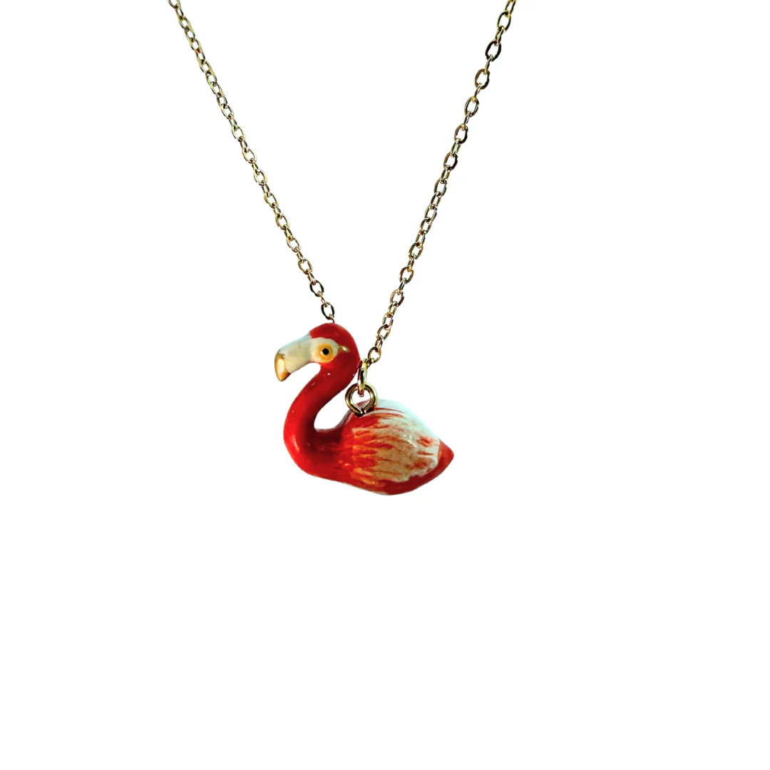 Porcelain Flamingo Pendant