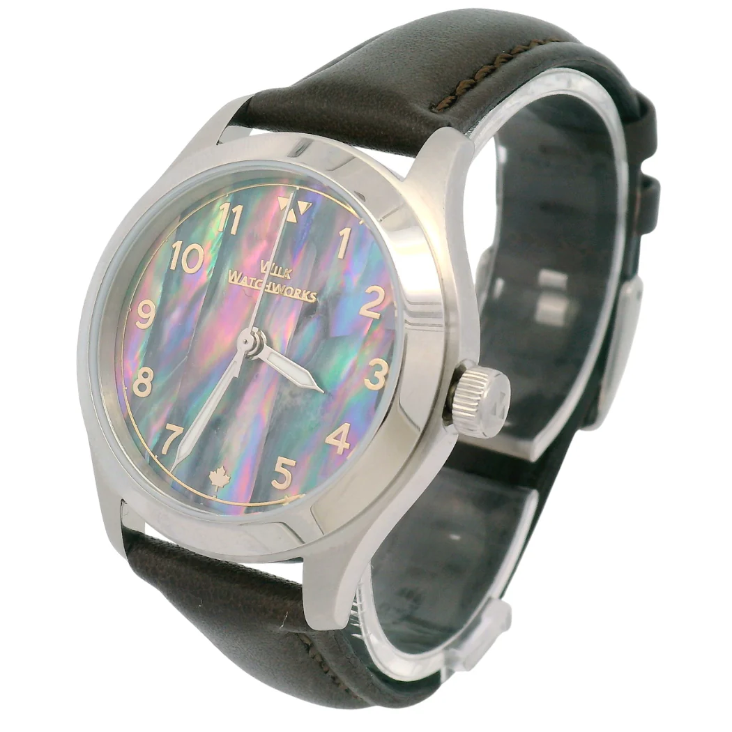 Prism Abalone Brown Leather Mechanical Watch - Image 3