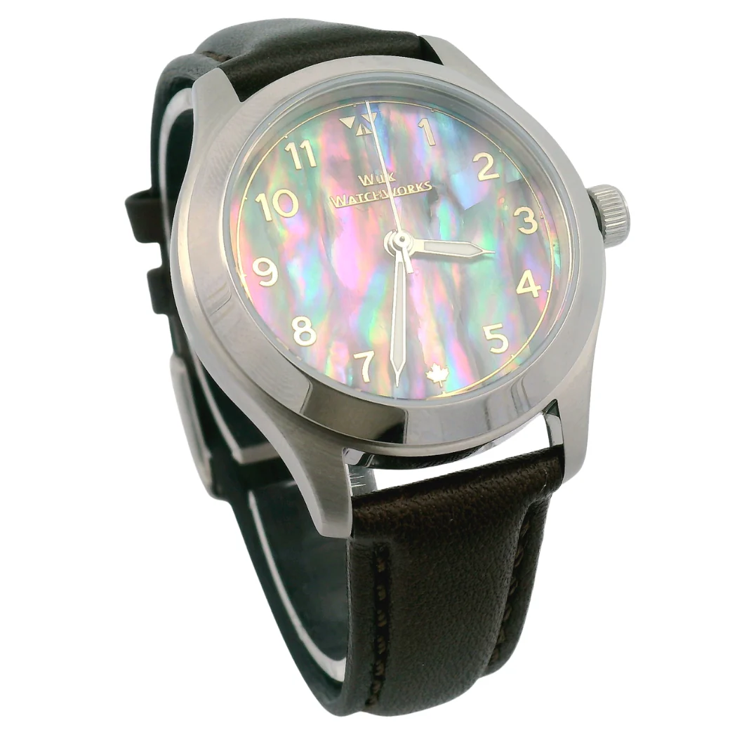 Prism Abalone Brown Leather Mechanical Watch - Image 4