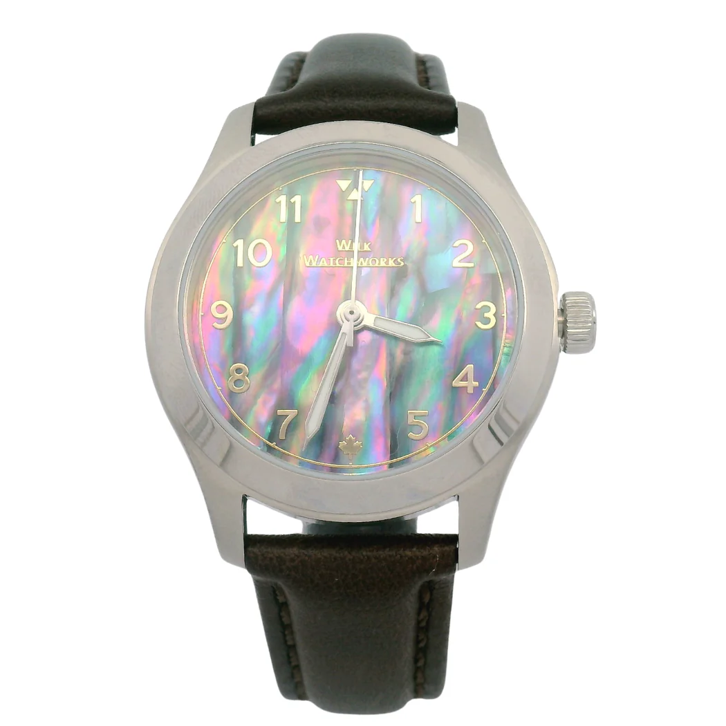 Prism Abalone Brown Leather Mechanical Watch - Image 5