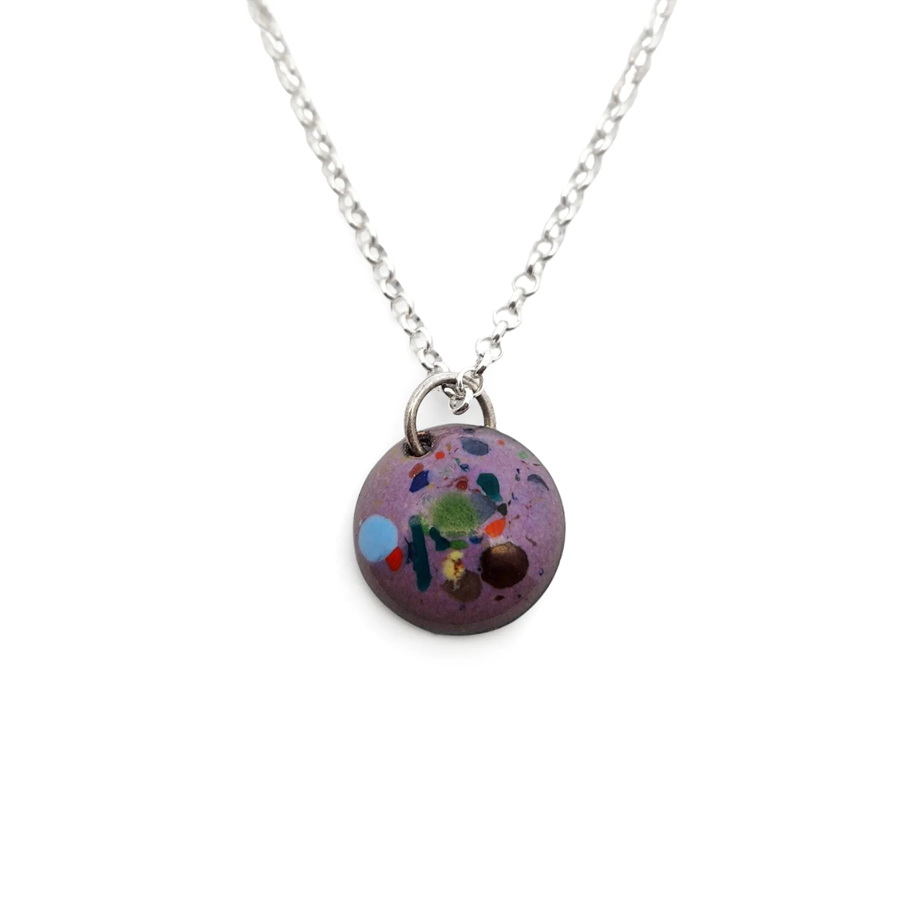 Purple Enamel Confetti Necklace