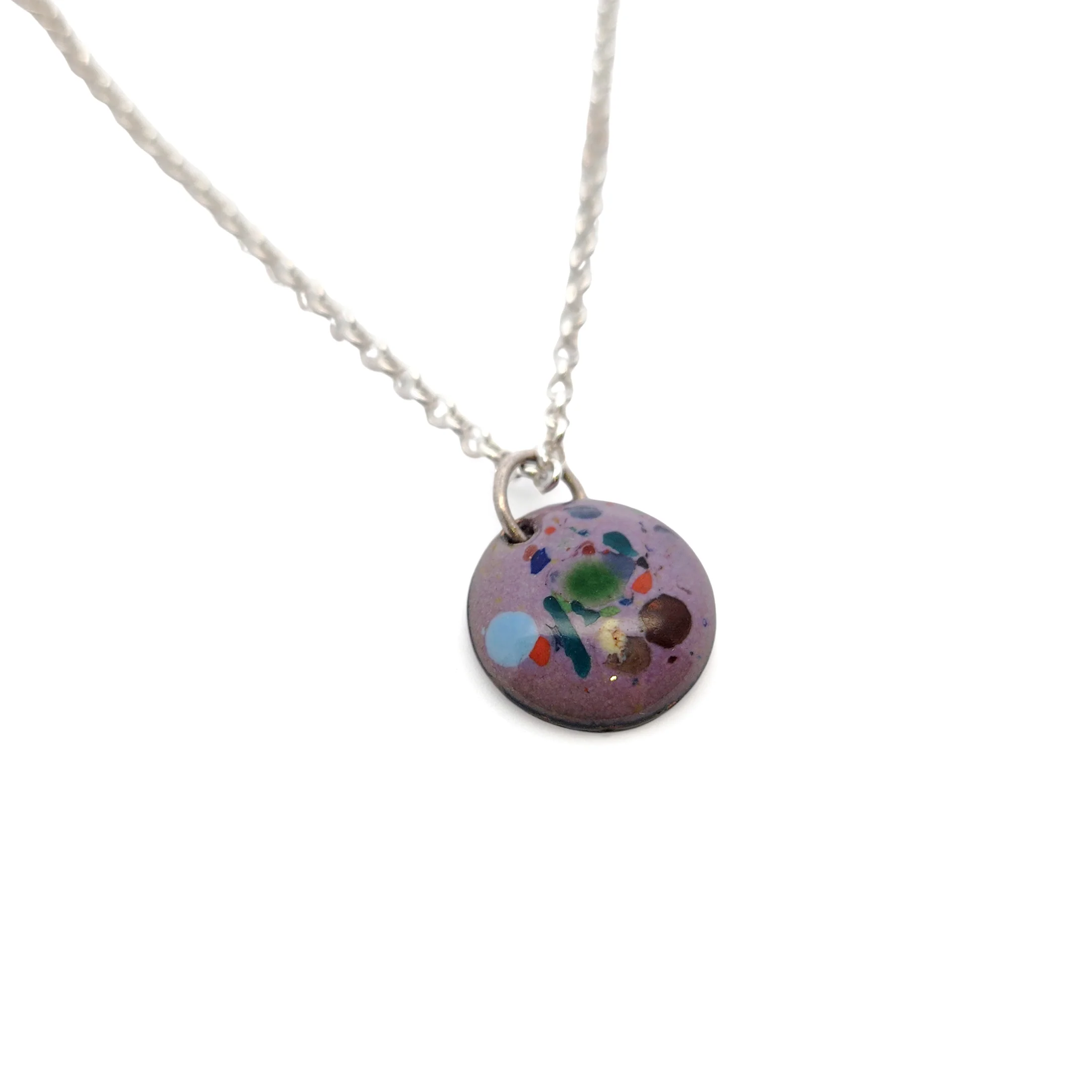 Purple Enamel Confetti Necklace - Image 2