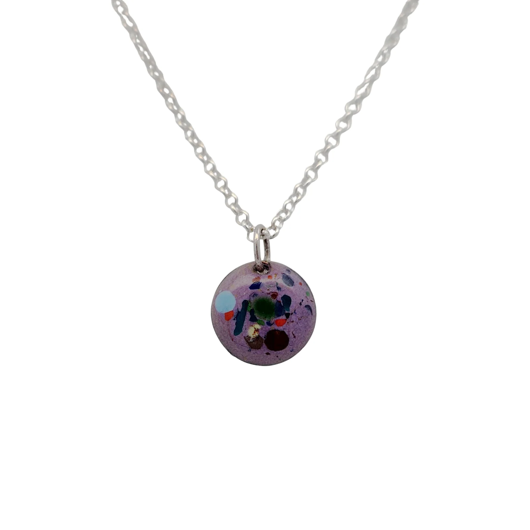 Purple Enamel Confetti Necklace - Image 3