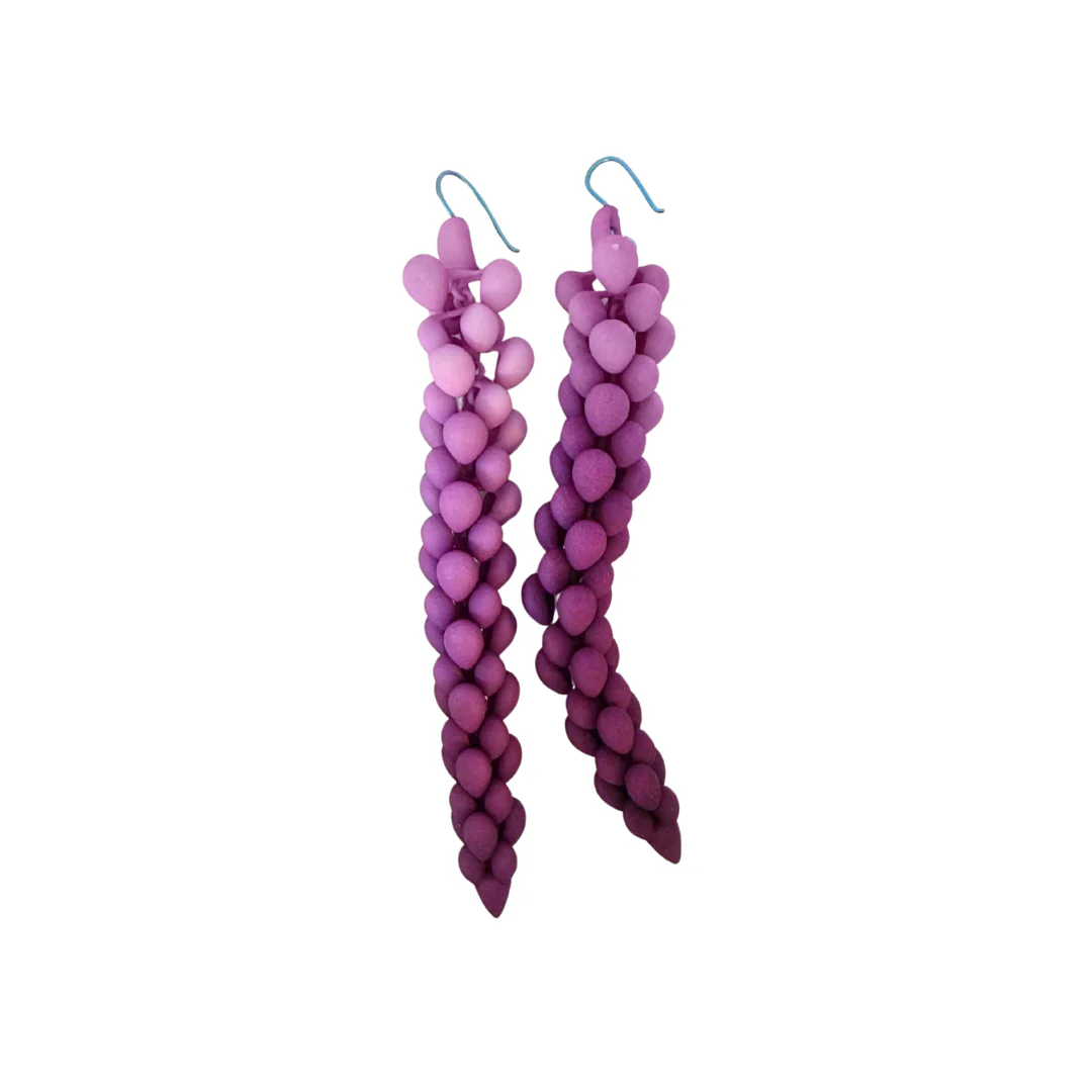 Purple Petal Bubble Earrings