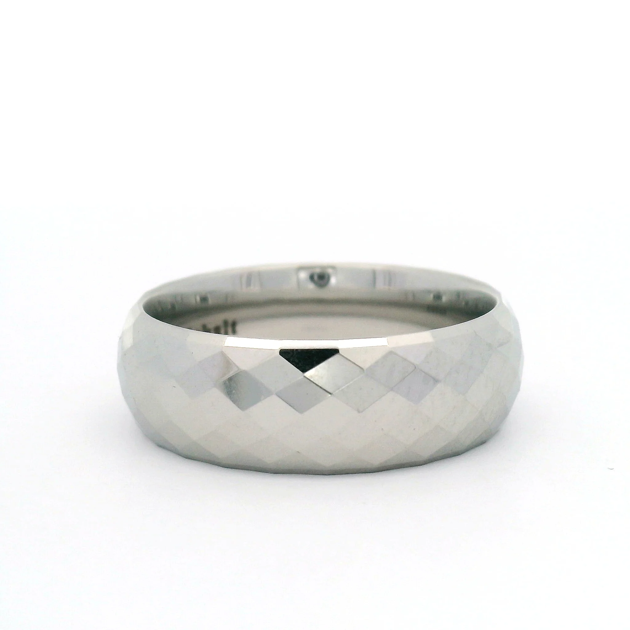 Cobalt 7.5mm Wide Faceted Diamond Pattern Band