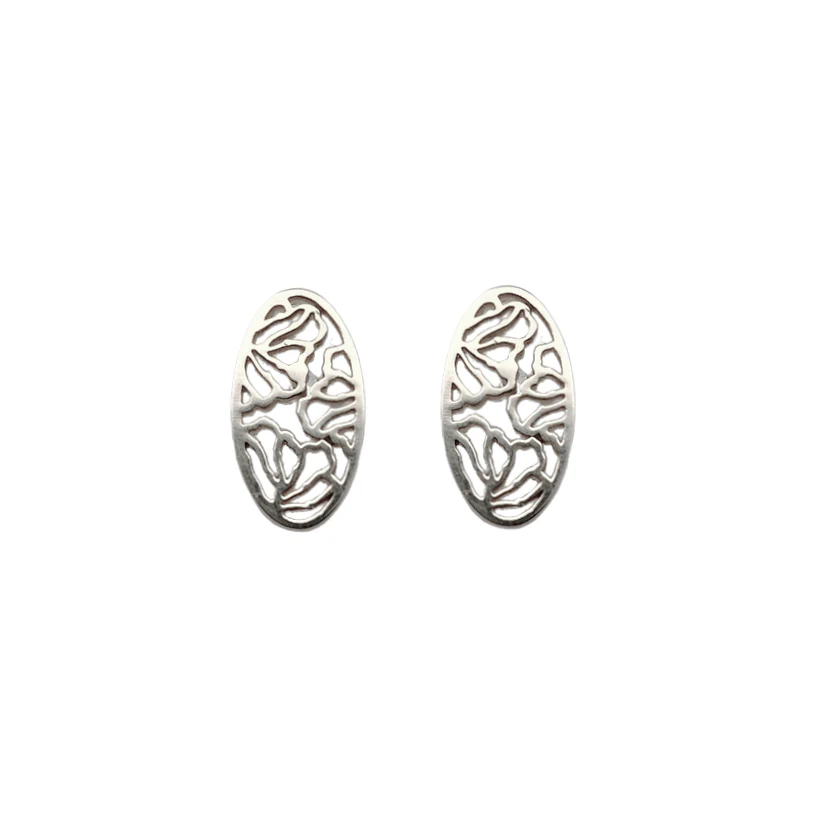 Quilled Oval Stud Earrings