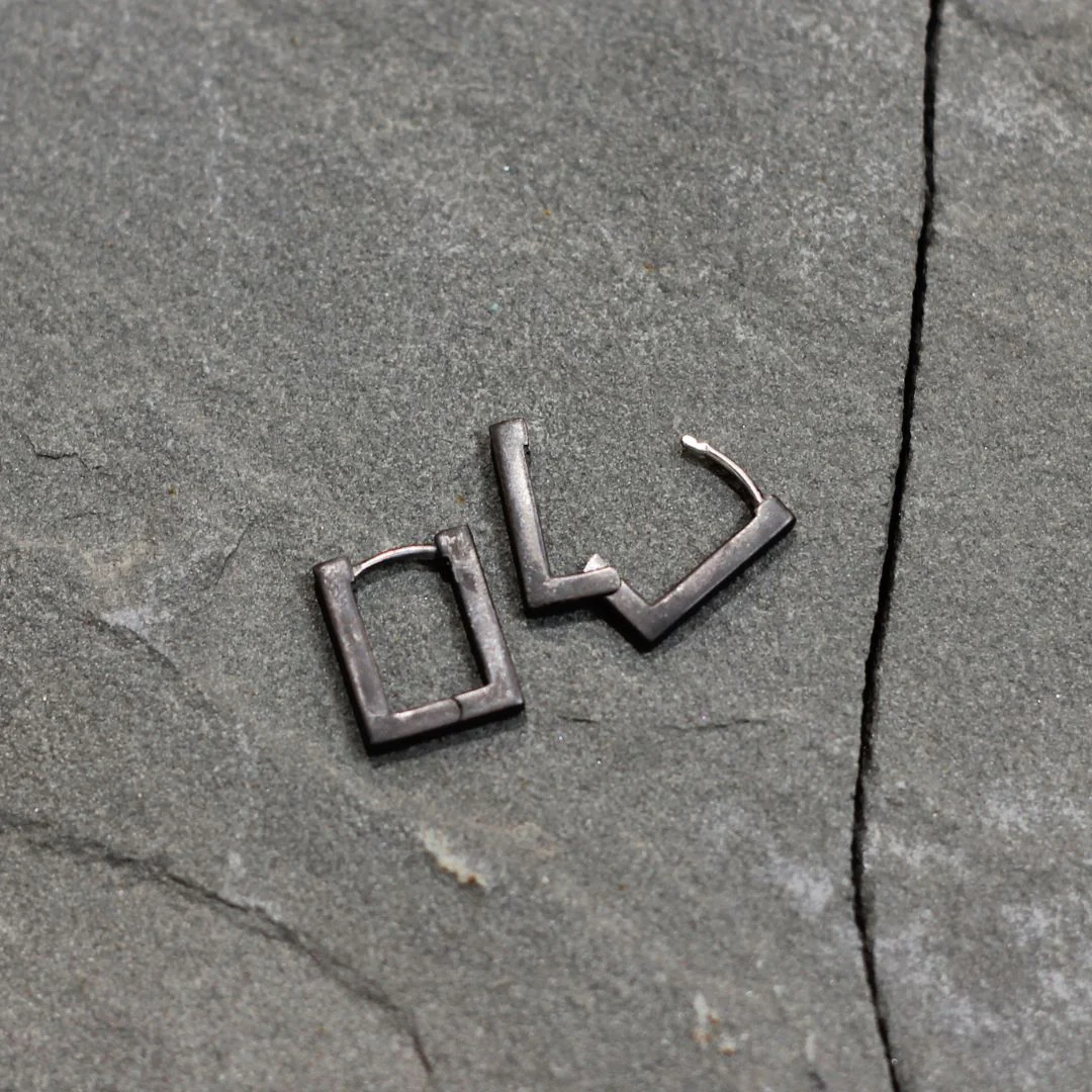 Rectangle Huggie Earrings - Image 6