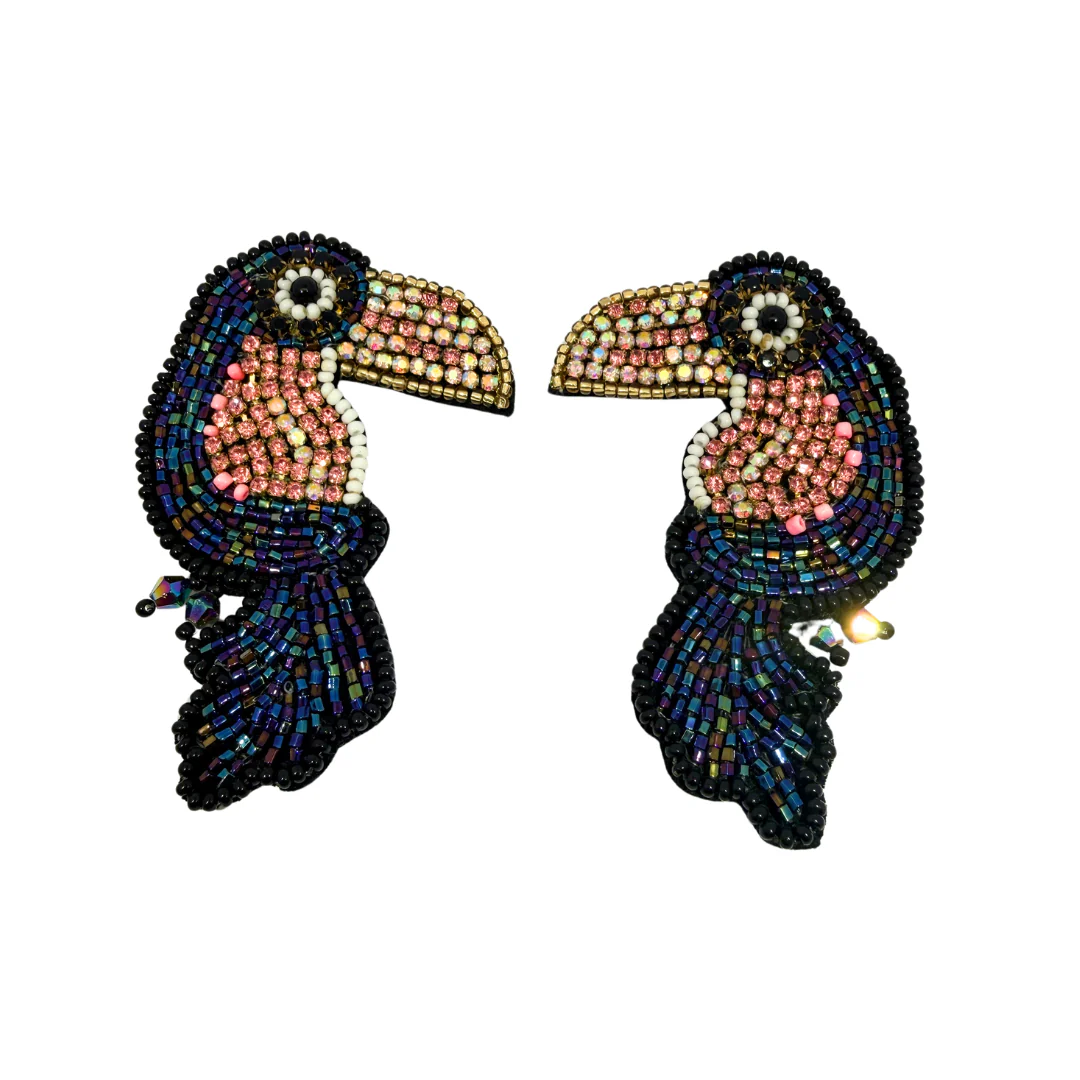 Rhinestone Toucan Earrings