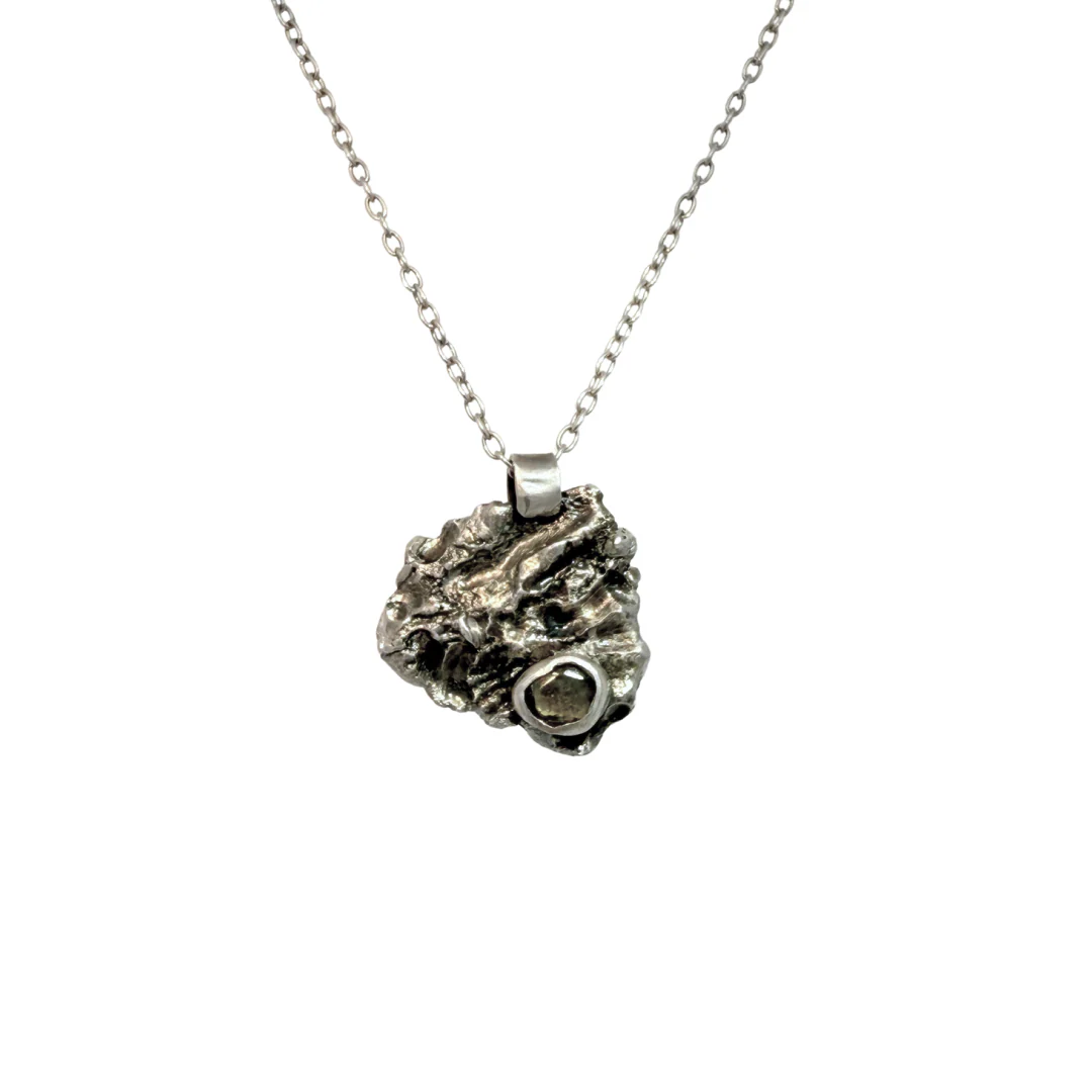 Rough Pendant with Green Tourmaline